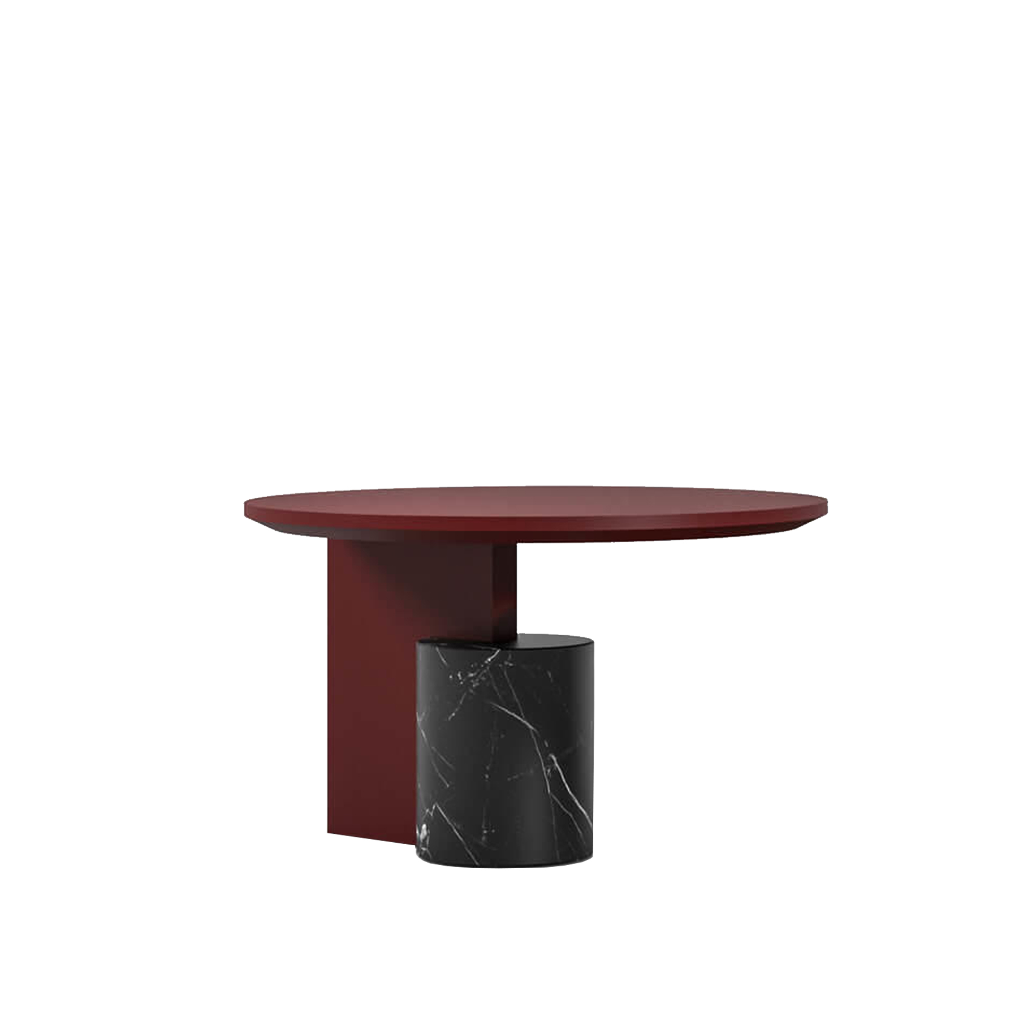 Cassina - 557 Sengu Table Ø 65 cm - Småbord & sidobord - Patricia Urquiola - Röd - Trä/Sten