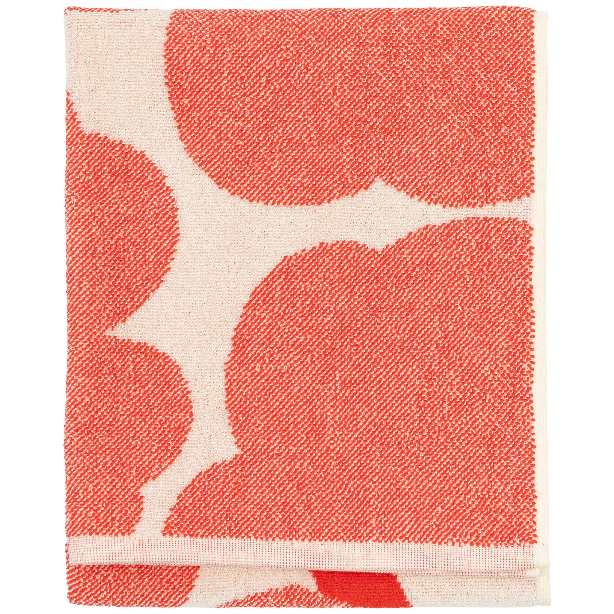 Marimekko - UNIKKO HAND TOWEL 50x70 CM, off white, orange red - Handdukar och badlakan | Textilier - Badrumstextilier - Handdukar Och Badlakan | Möbelexperten