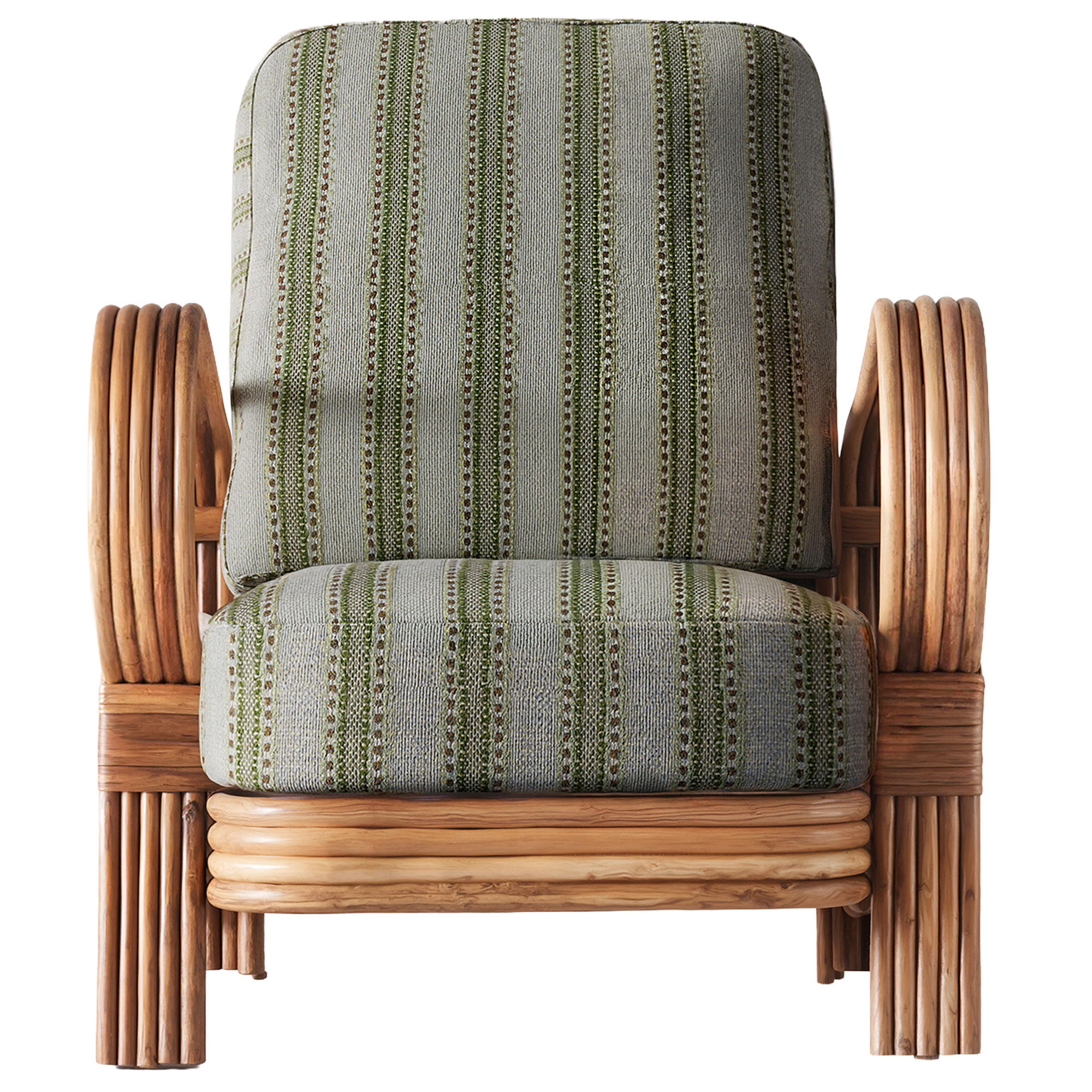Dusty Deco - Bambo Lounge Chair Green Stripe - Fåtöljer - Edin & Lina Kjellvertz - Grön - Trä | Möbler - Fåtöljer Och Puffar - Fåtöljer | Möbelexperten