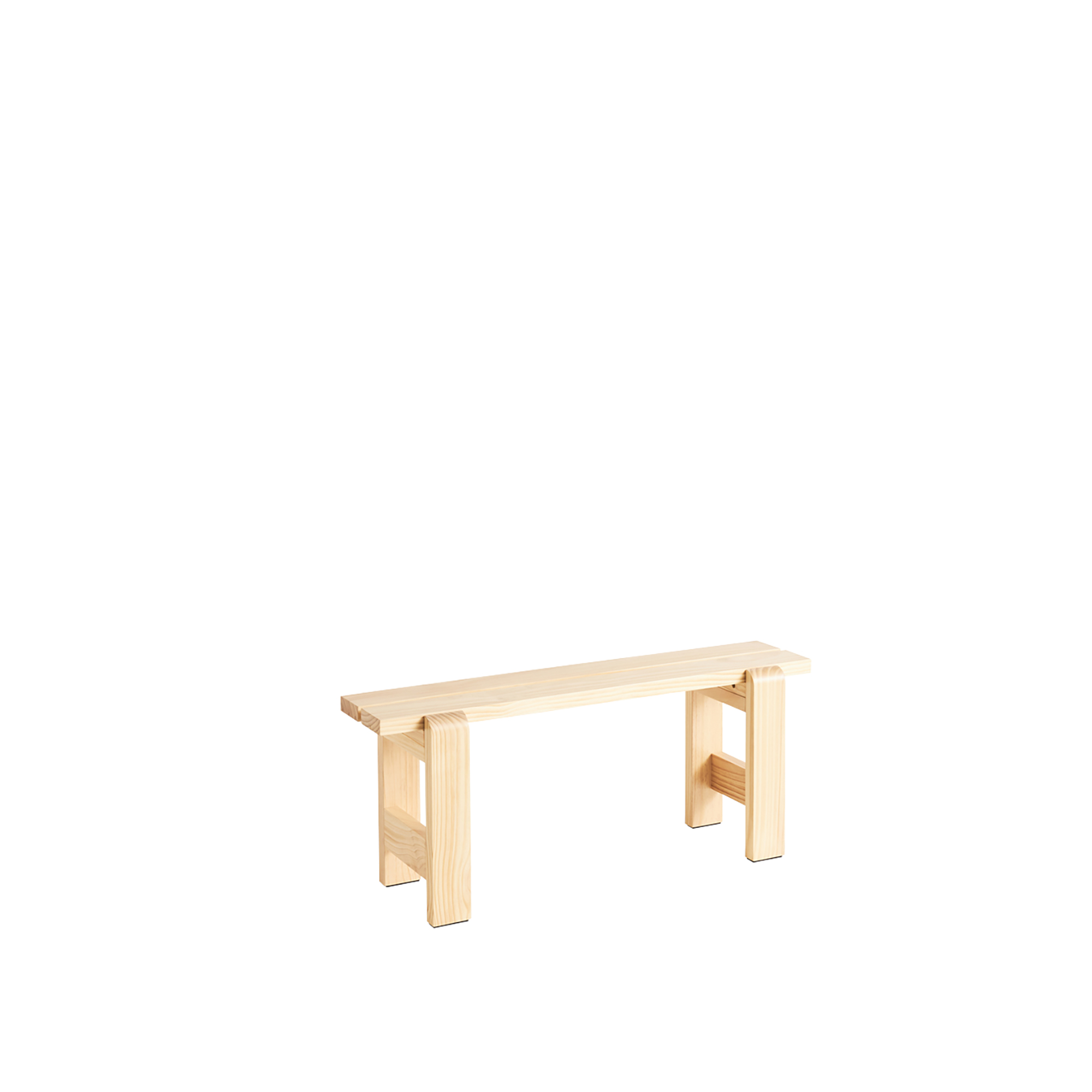 hay - weekday bench 111x23 cm / water-based lacquer pinewood - trädgårdsbänkar - hannes & fritz - träfärgad - trä