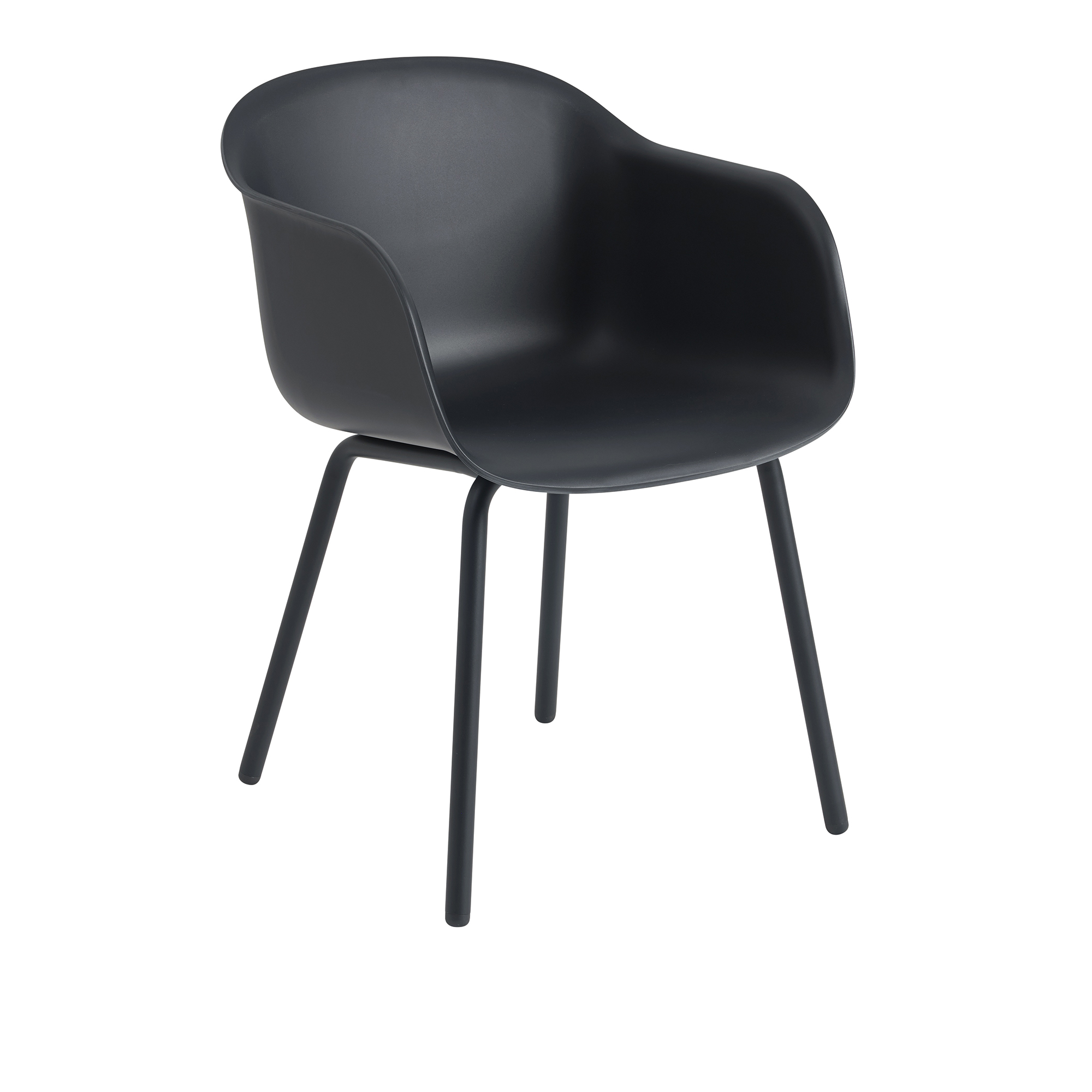 Muuto - Fiber Outdoor Armchair - Anthracite Black - Matstolar utomhus - Iskos-Berlin - Svart - Plast | Utemöbler - Utestolar - Matstolar Utomhus | Möbelexperten