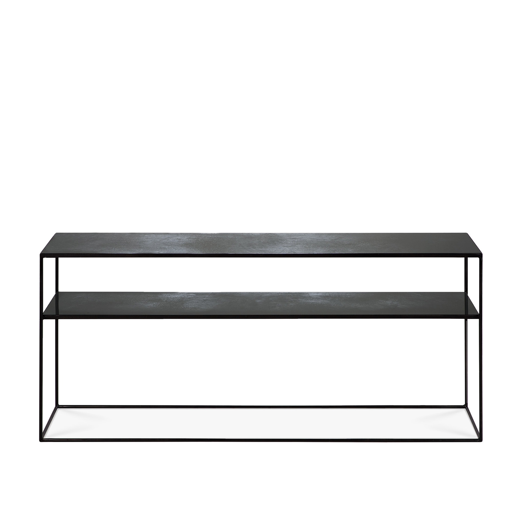 Ethnicraft - Sofa Console 2 Shelves - Charcoal - Avlastningsbord - Dawn Sweitzer - Svart - Glas/Metall