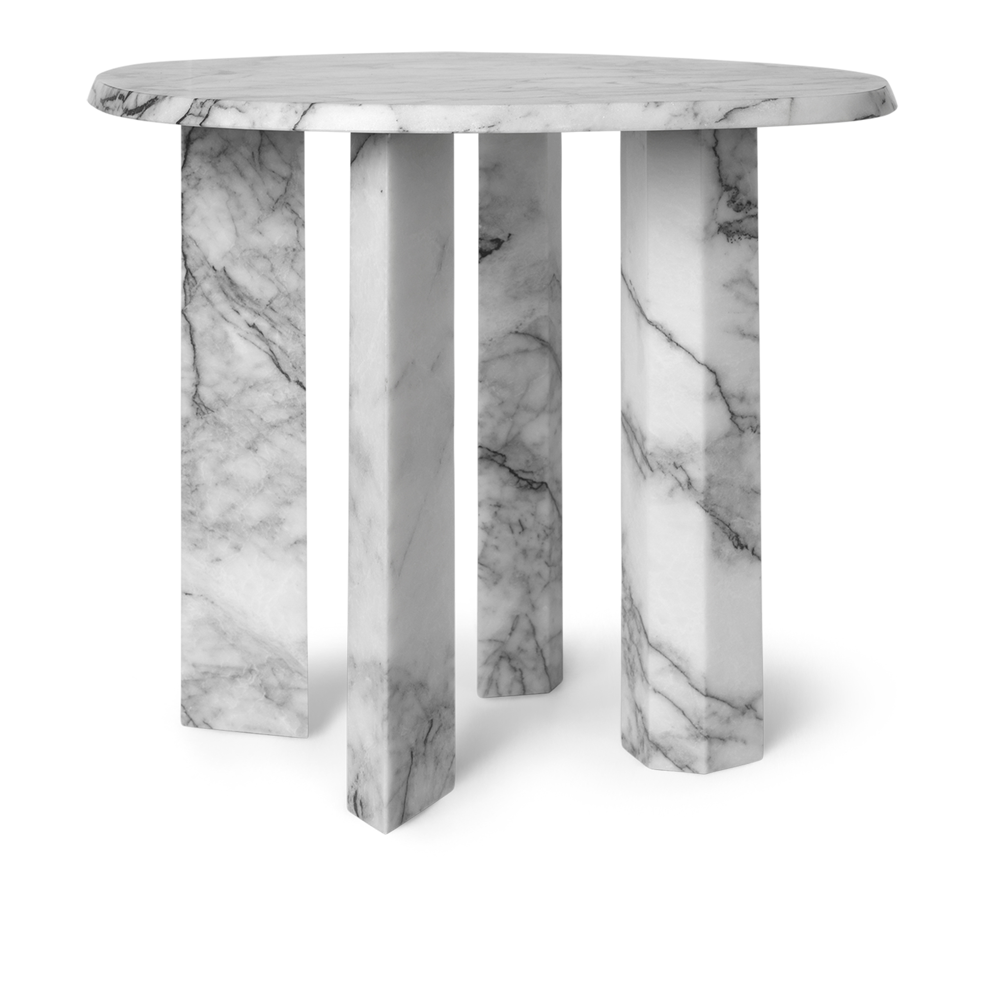 ferm living - taula side table - white/charcoal - sidobord - vit - sten