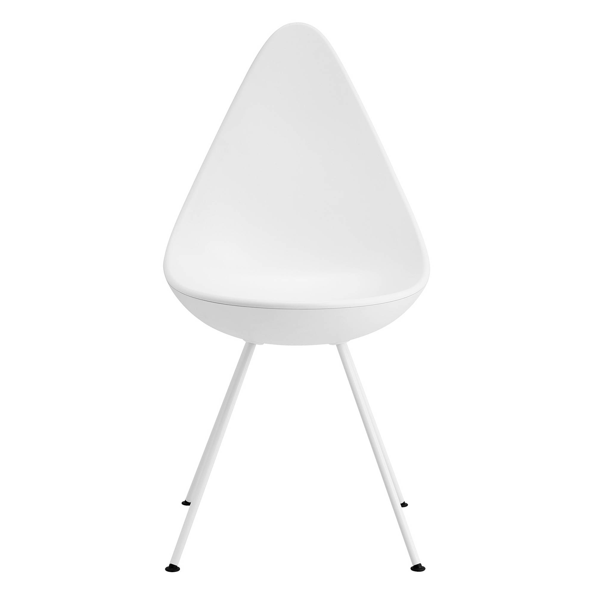 Fritz Hansen - 3110 Droppen - Ej klädd, White, Matchande pulverlackerat stål - Matstolar - designer_arne_jacobsen - Vit - Metall/Plast