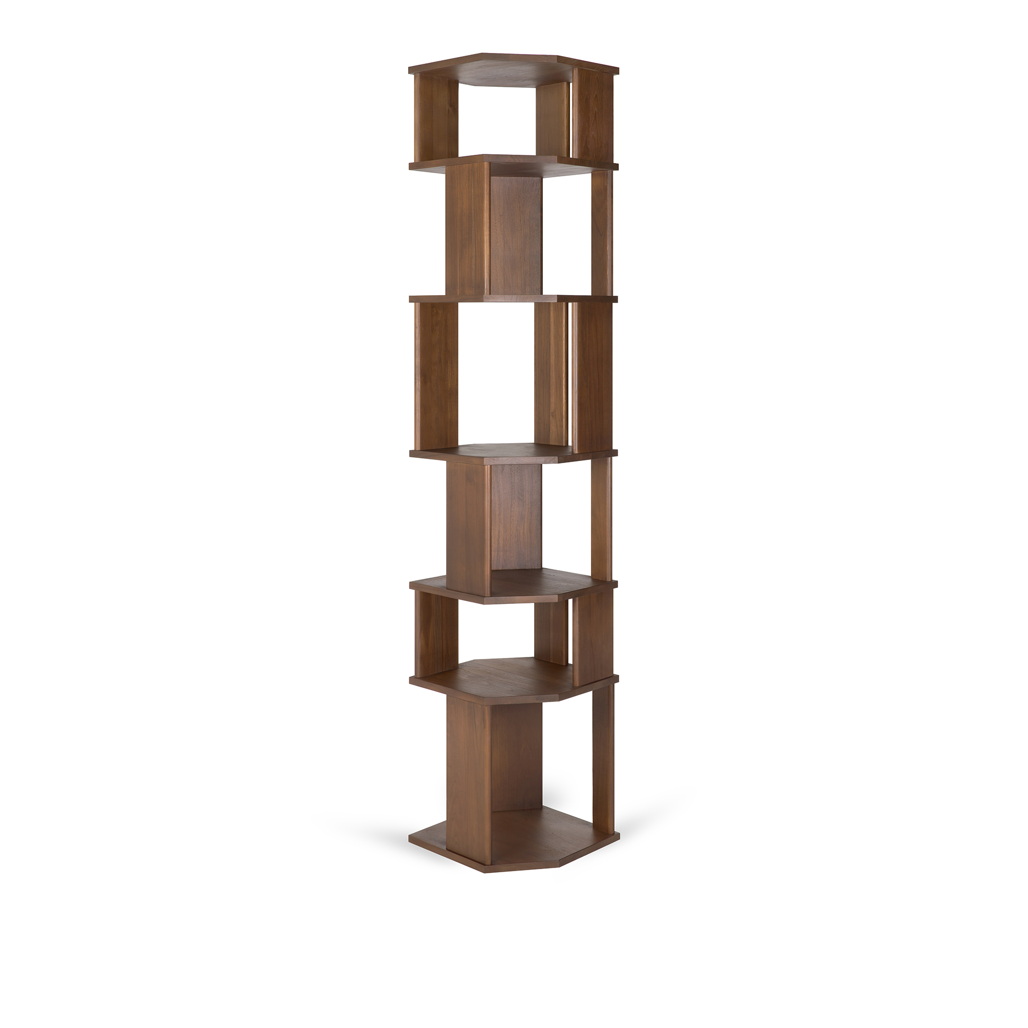 Ethnicraft - Stairs Varnished Teak Brown - Hyllsystem - Alain Van Havre - Träfärgad - Trä