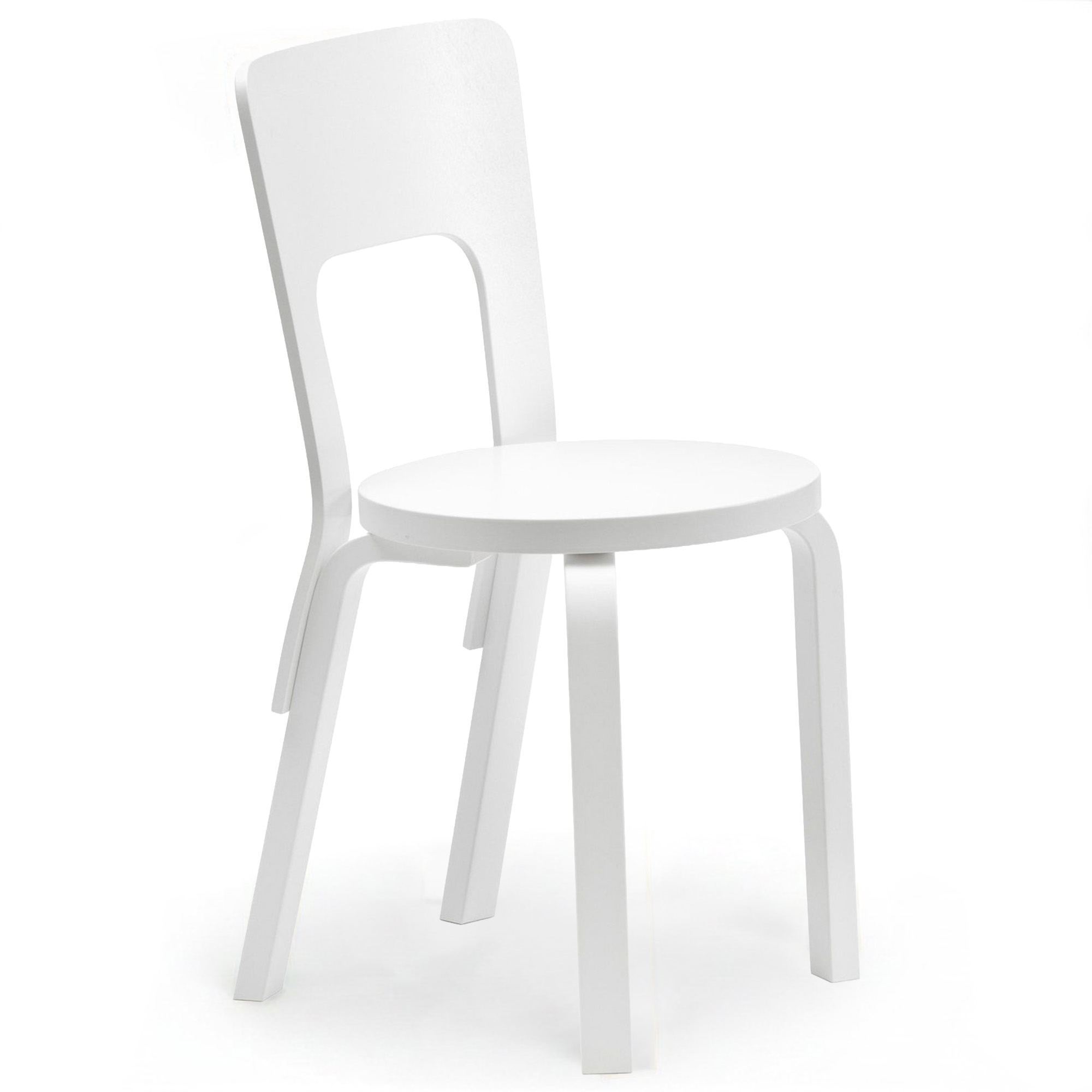 Artek - Stol 66, Helt vitlackad - Matstolar - Alvar Aalto - Vit - Tr&auml;