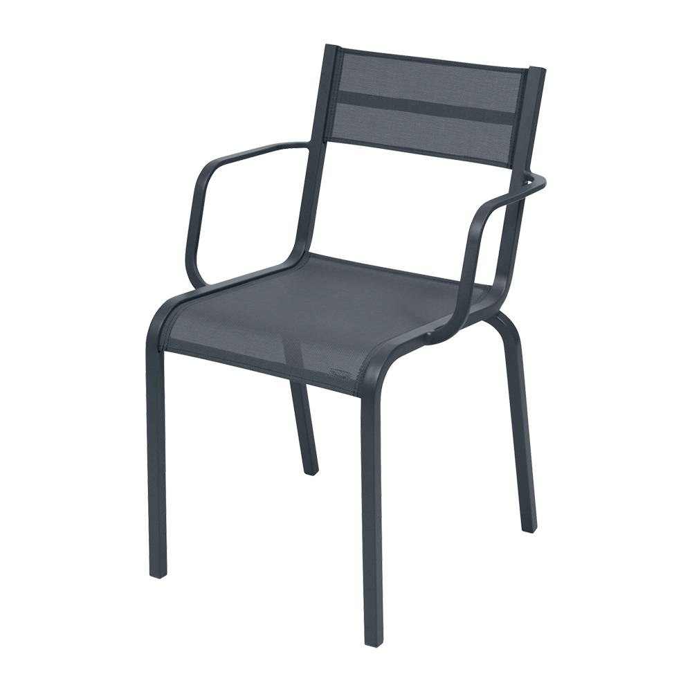 Fermob - Oléron Armchair Anthracite 47 - Matstolar utomhus - Beige - Metall/Textilmaterial