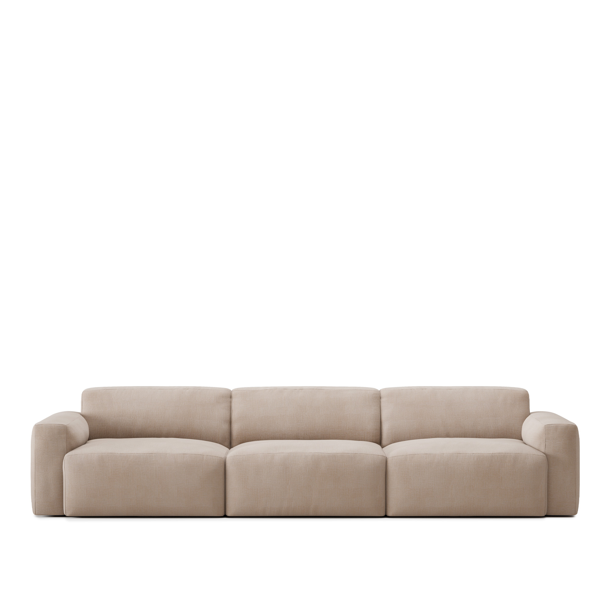 no ga - brick 3-seater med avtagbar klädsel – shadow beige - soffor - beige - dun/metall/trä/textilmaterial