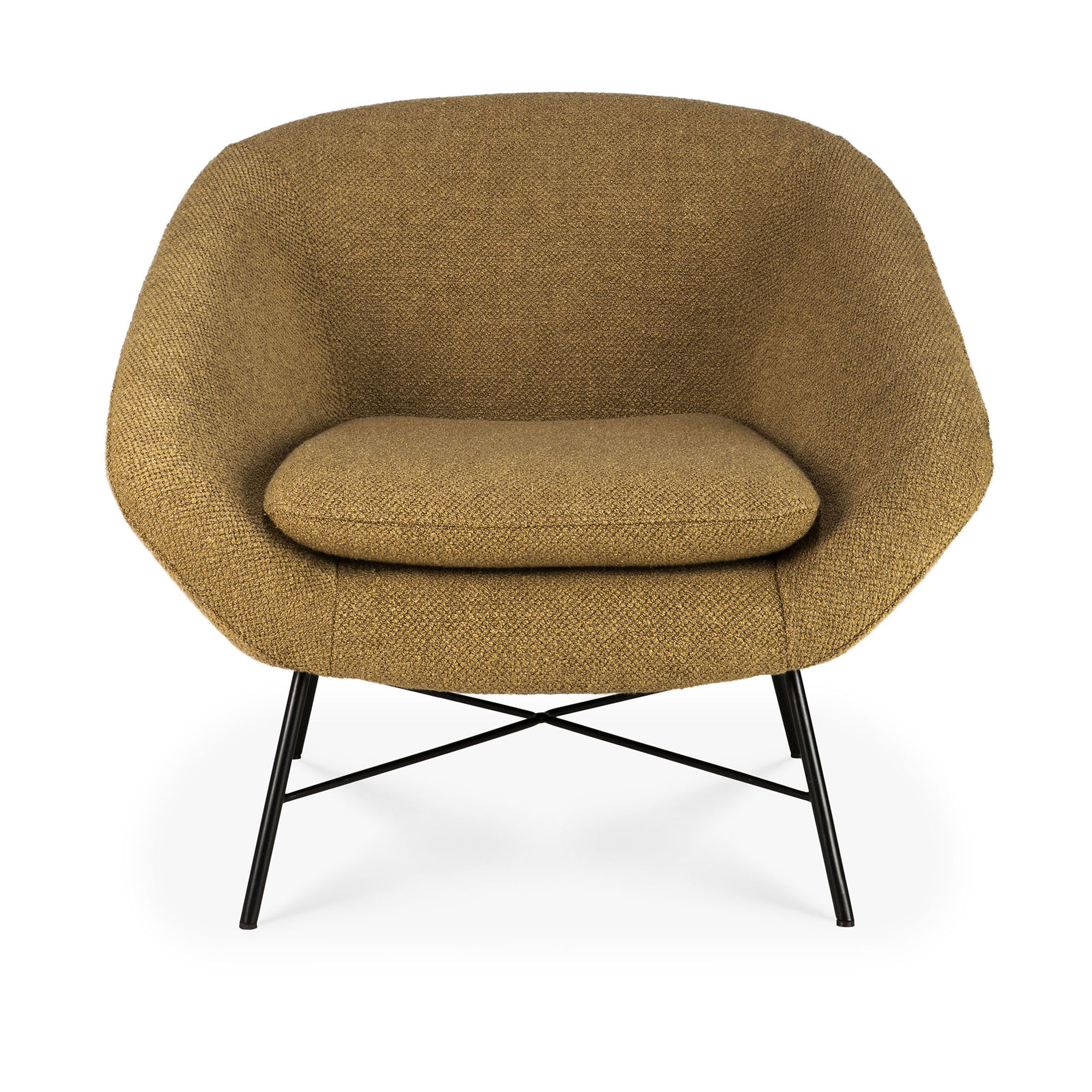 Ethnicraft - Barrow Lounge Chair - Ginger - Fåtöljer - Jacques Deneef - Brun - Metall/Textilmaterial/Skum