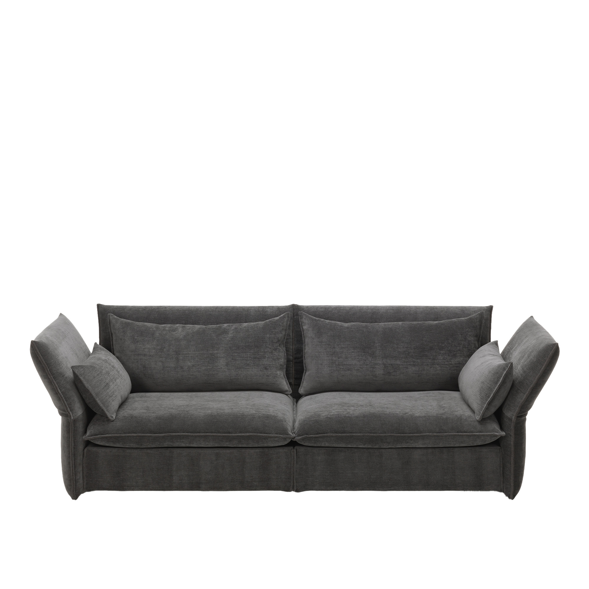 Vitra - Mariposa Sofa 3-Seater , Cat. F80, Iroko 2 08 Dark Grey - Soffor - Edward Barber,Jay Osgerby - Grå | Möbler - Soffor Och Dagbäddar - Soffor | Möbelexperten