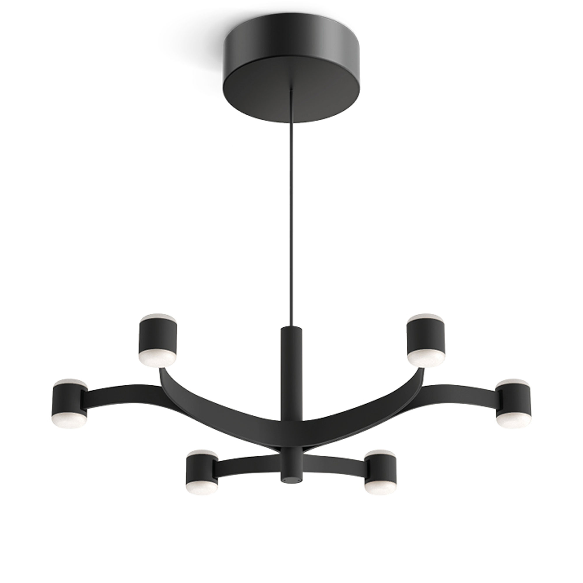 Stilnovo - Fronda 6 Phase-Cut takkrona textured black - Takkronor - Pio & Tito Toso - Svart
