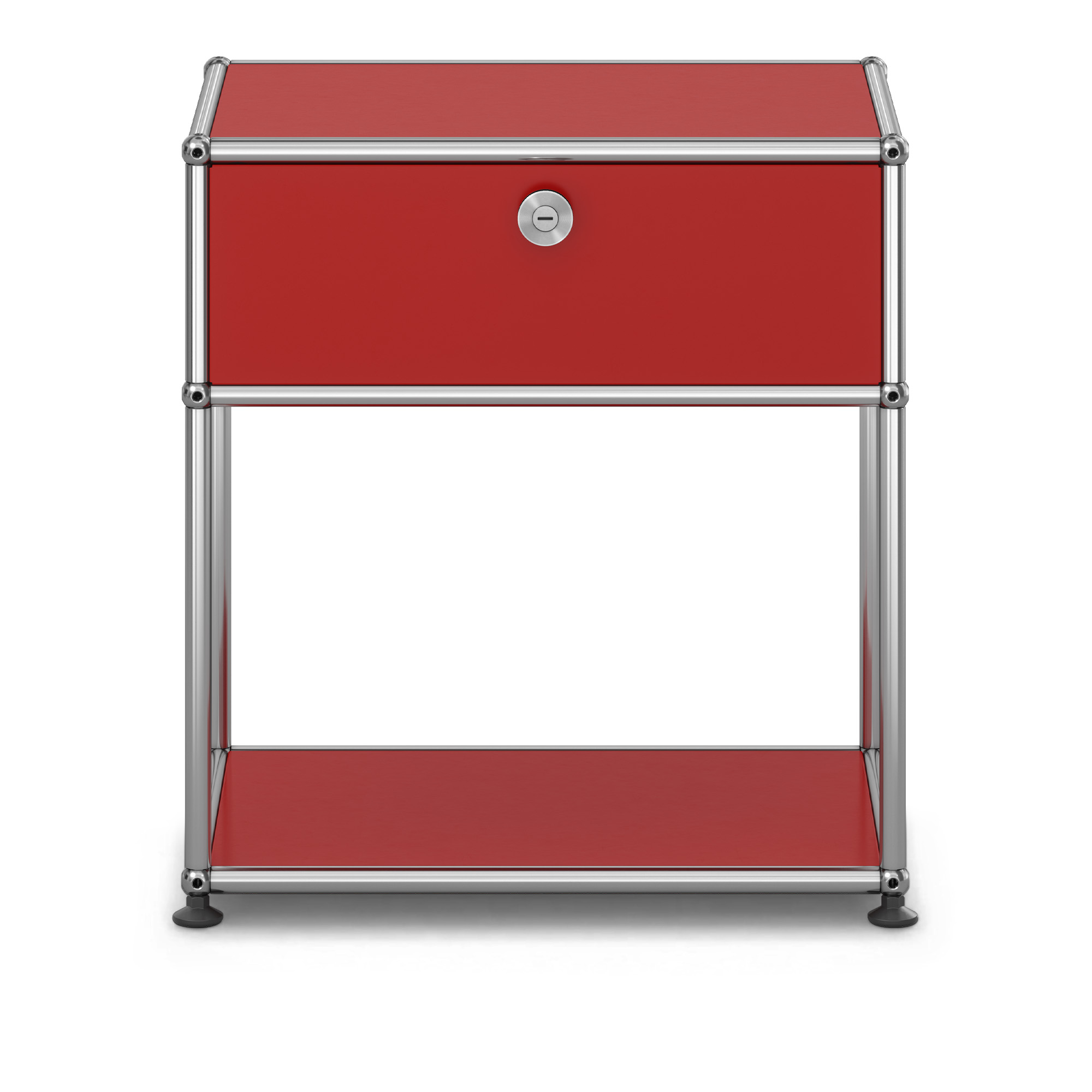 USM - USM Haller Bedside Table M54 Ruby Red - Sängbord - Fritz Haller & Paul Schärer - Röd - Metall | Möbler - Bord - Sängbord | Möbelexperten
