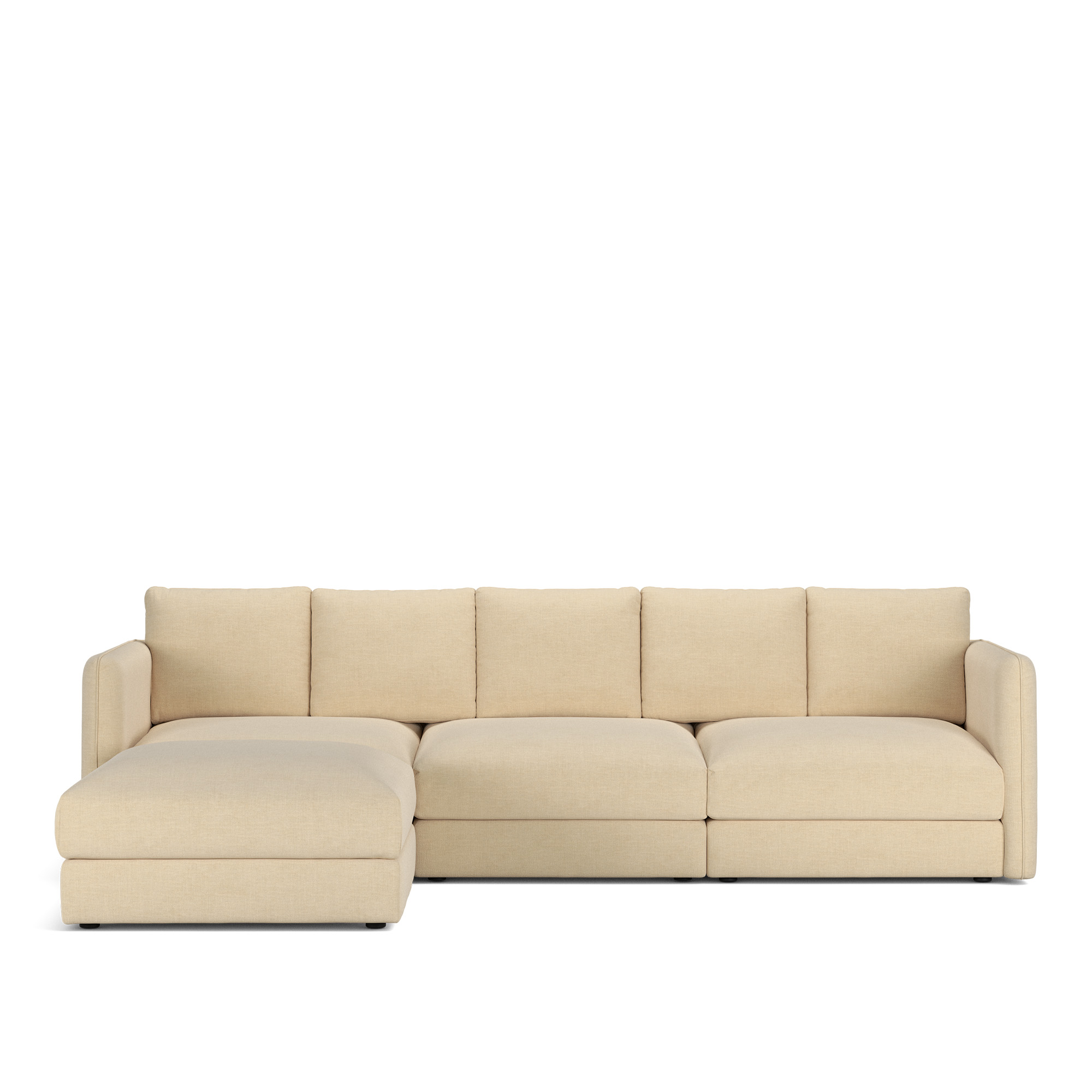 NOGA - Pavarotti 3-Seater + Footstool, Fixed Cover, Cushion Variant 02, Sienna 101 - Soffor - Beige