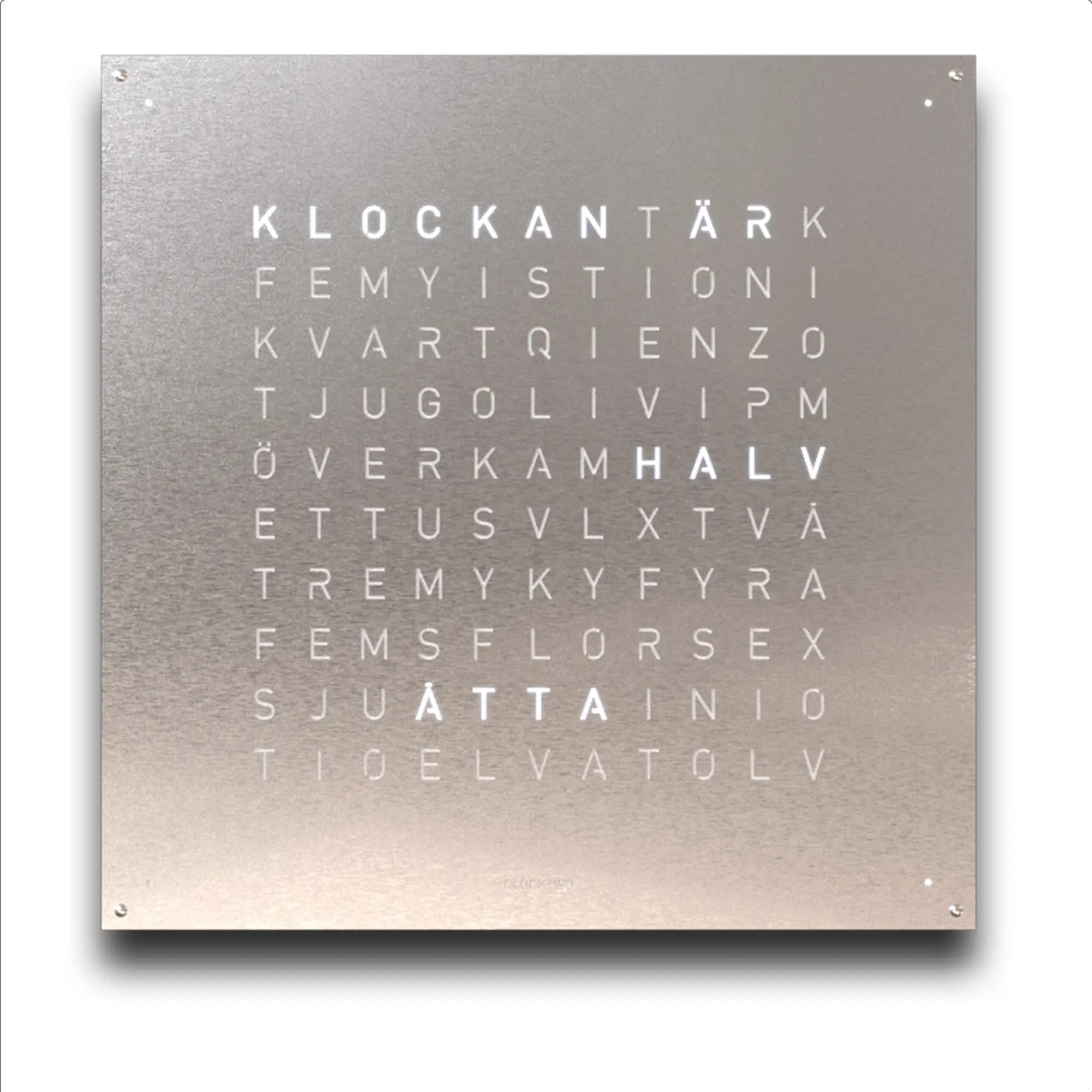 Qlocktwo Earth 90 Creator's Edition – Stainless Steel