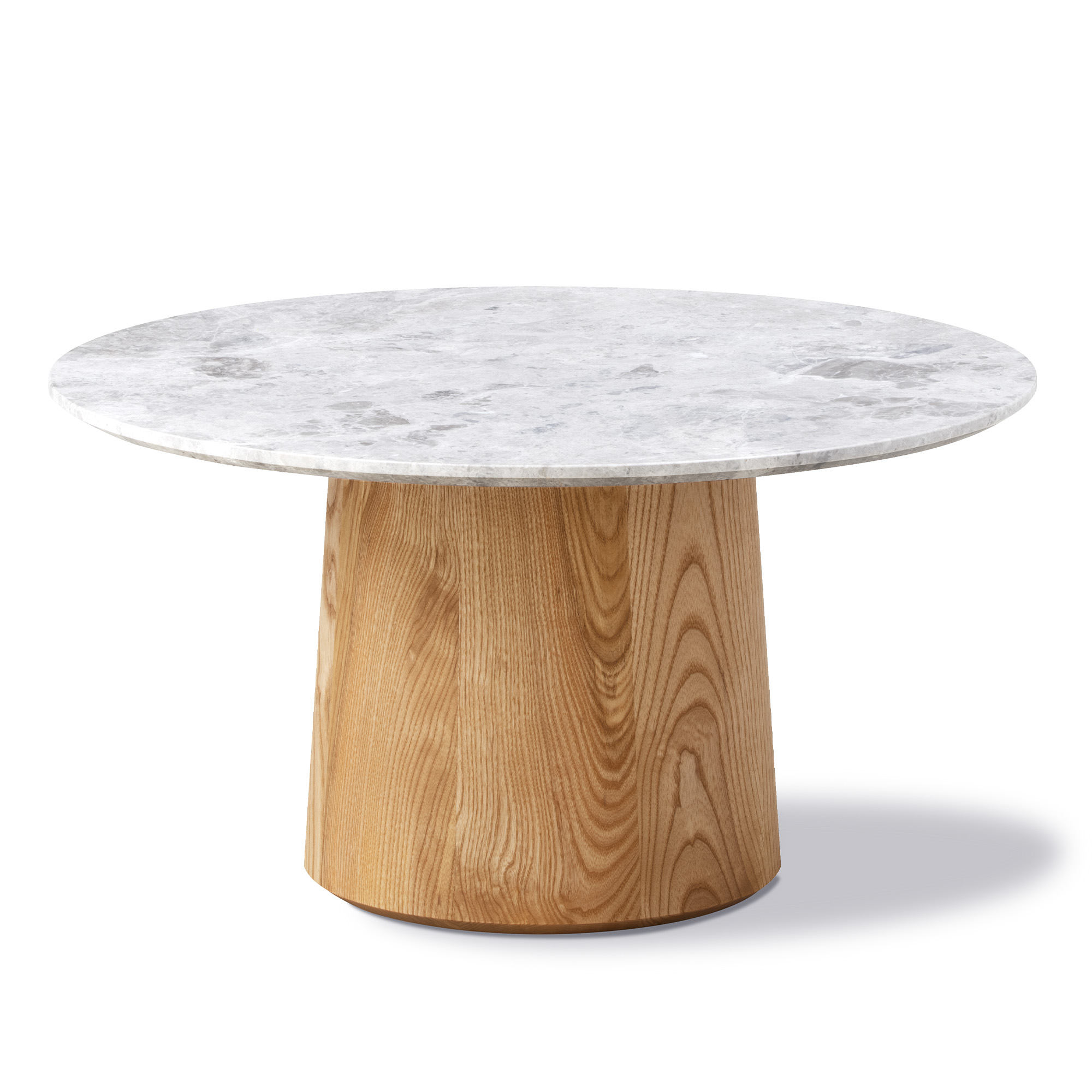Fredericia Furniture - Niveau Coffee table Ø61 - Tundra Grey - Ash oil treated - Ø61 cm - height 33 cm - Soffbord - Cecilie Manz