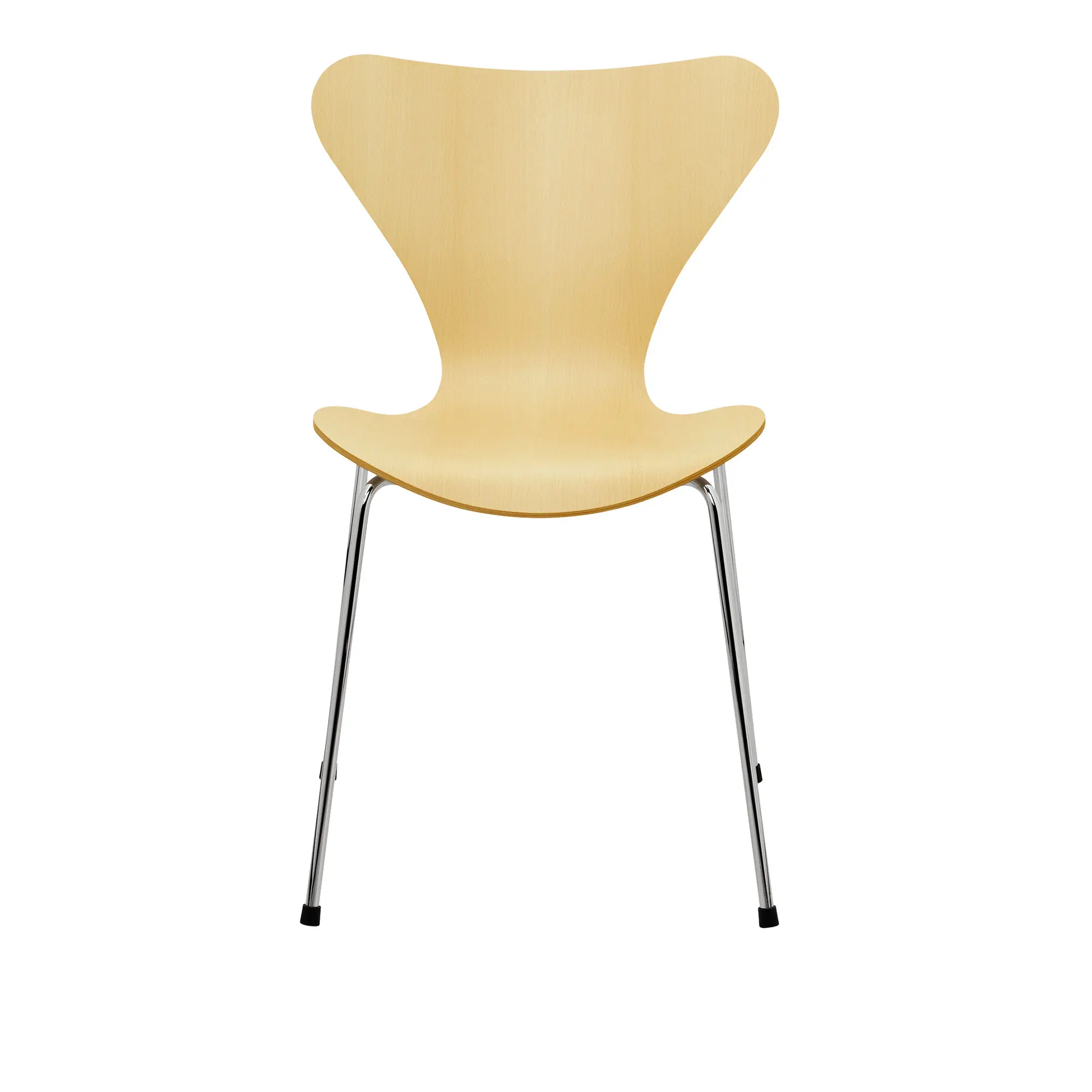 Series 7 stol 3107 bøkfiner stålunderstell krom