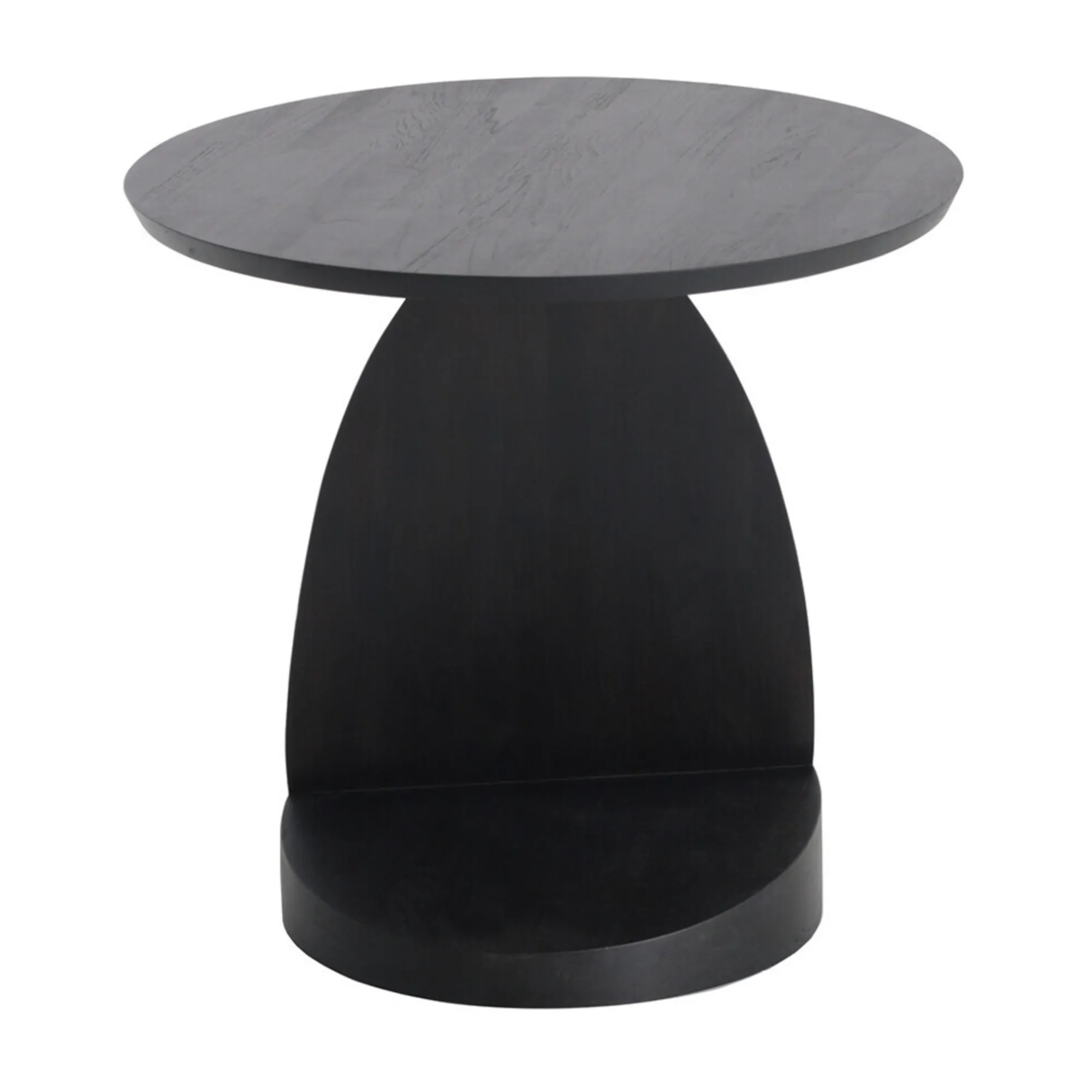 Teak Oblic Black Side Table