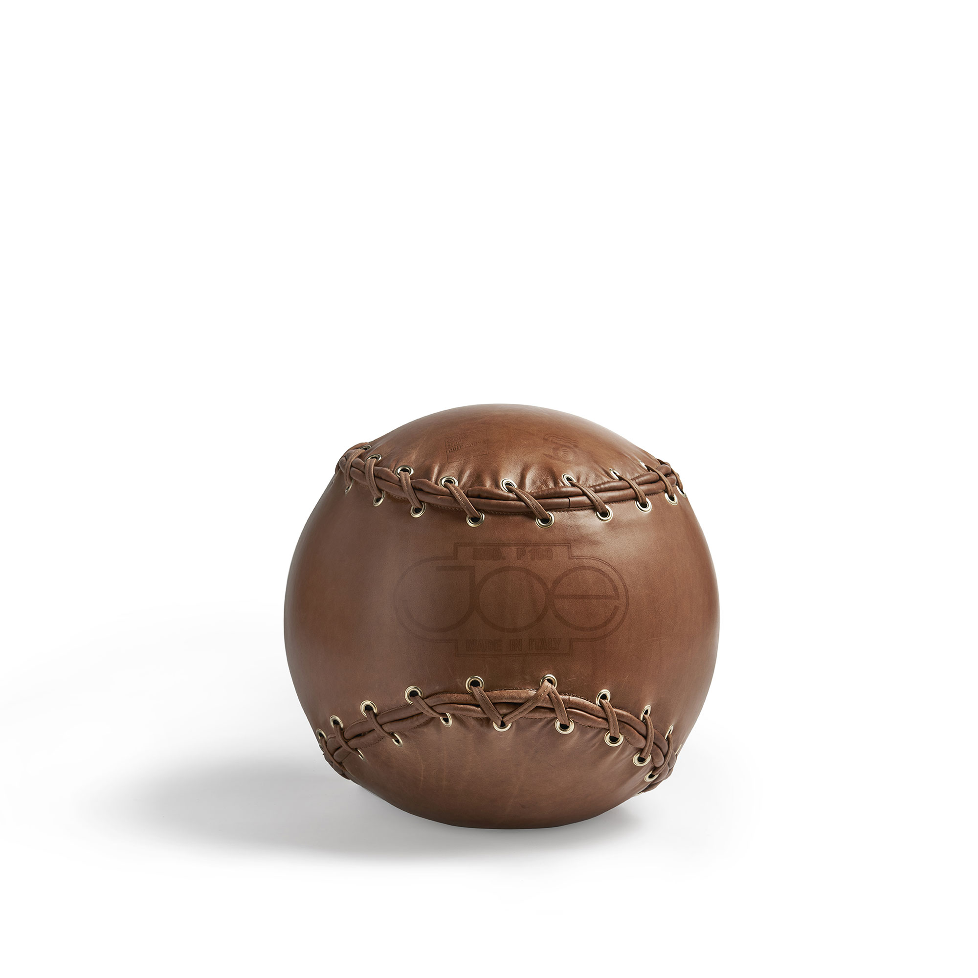 Poltronova - Joe Ball Footrest - Fotpallar - Centro Studi - Brun - Läder/Metall/Skum