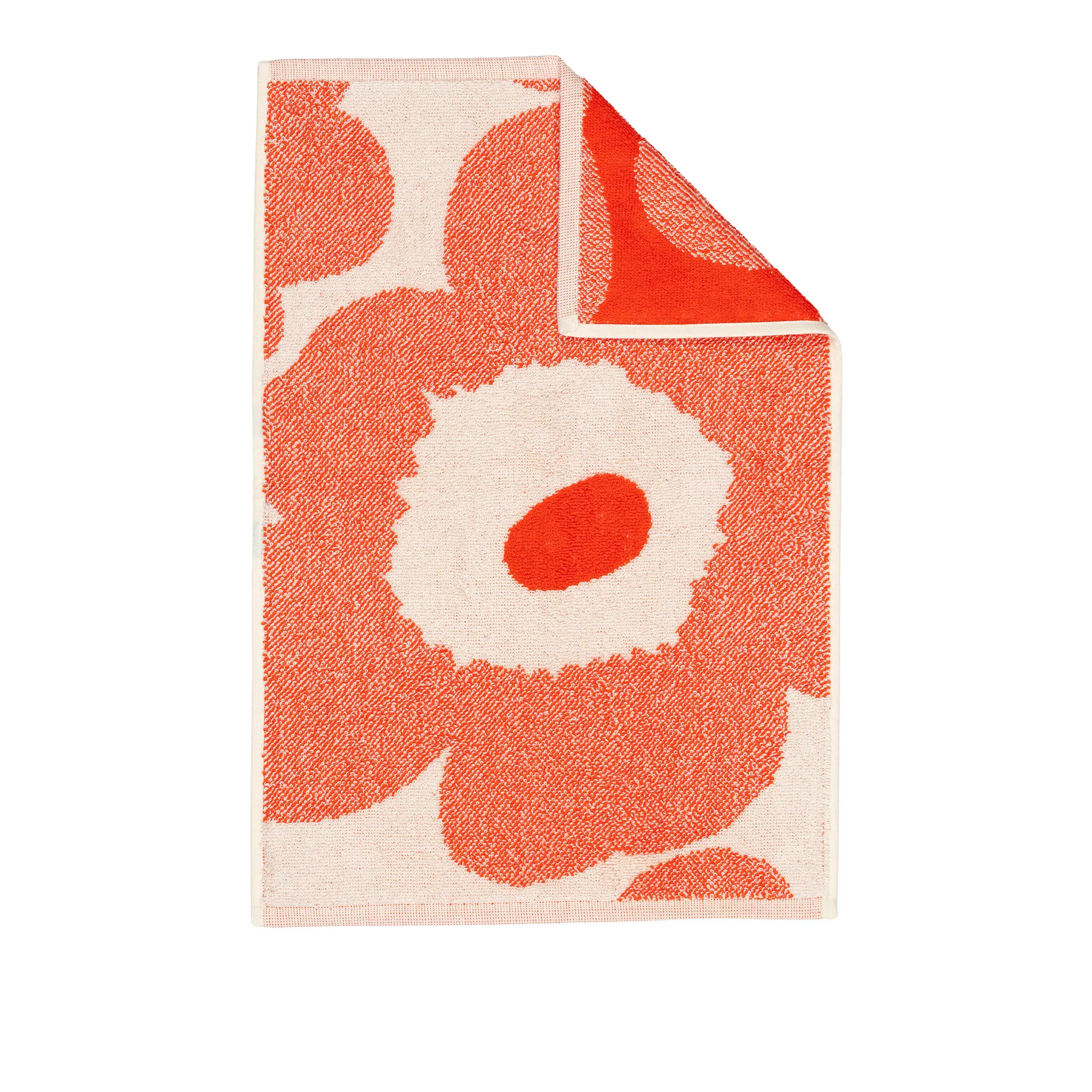 Unikko Orange Red gästhandduk 32 x 50 cm