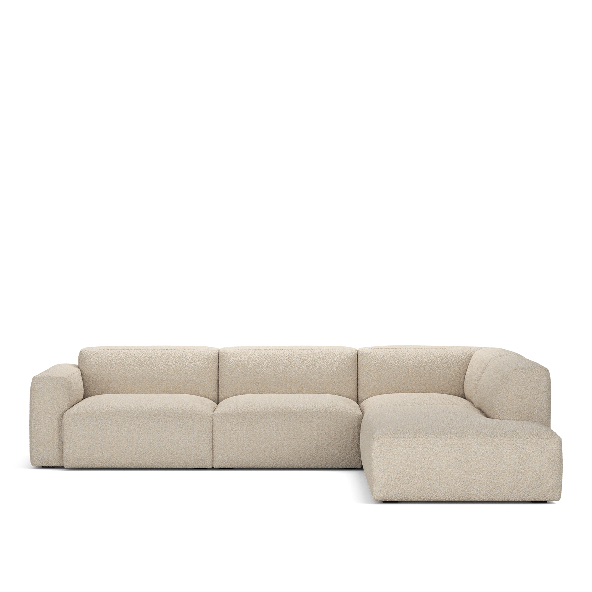 NOGA - Brick 4-Seater Corner Open End Right Ascot White Fixed Upholstery - Soffor