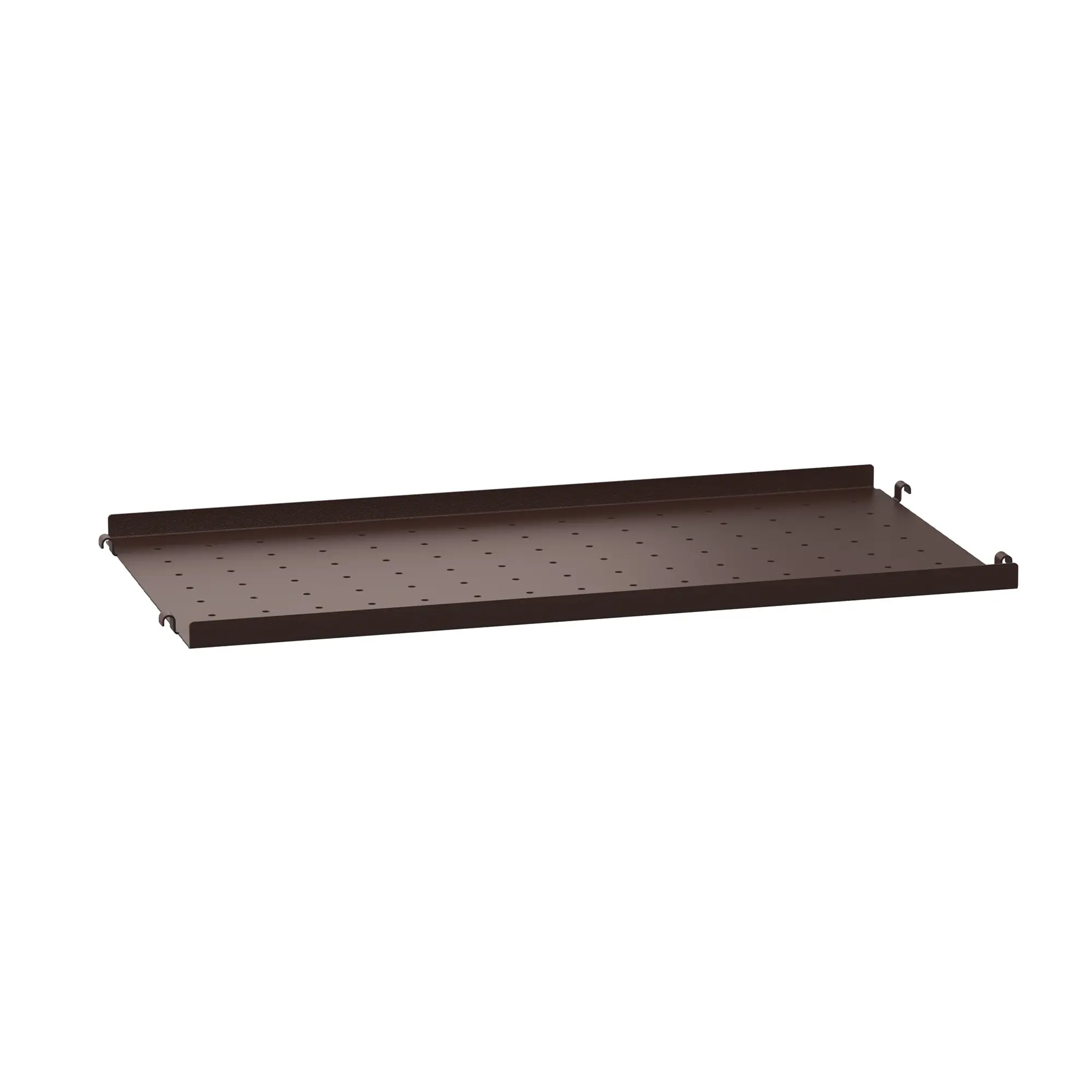 Metallhylle 58x30cm lav kant mørk brun
