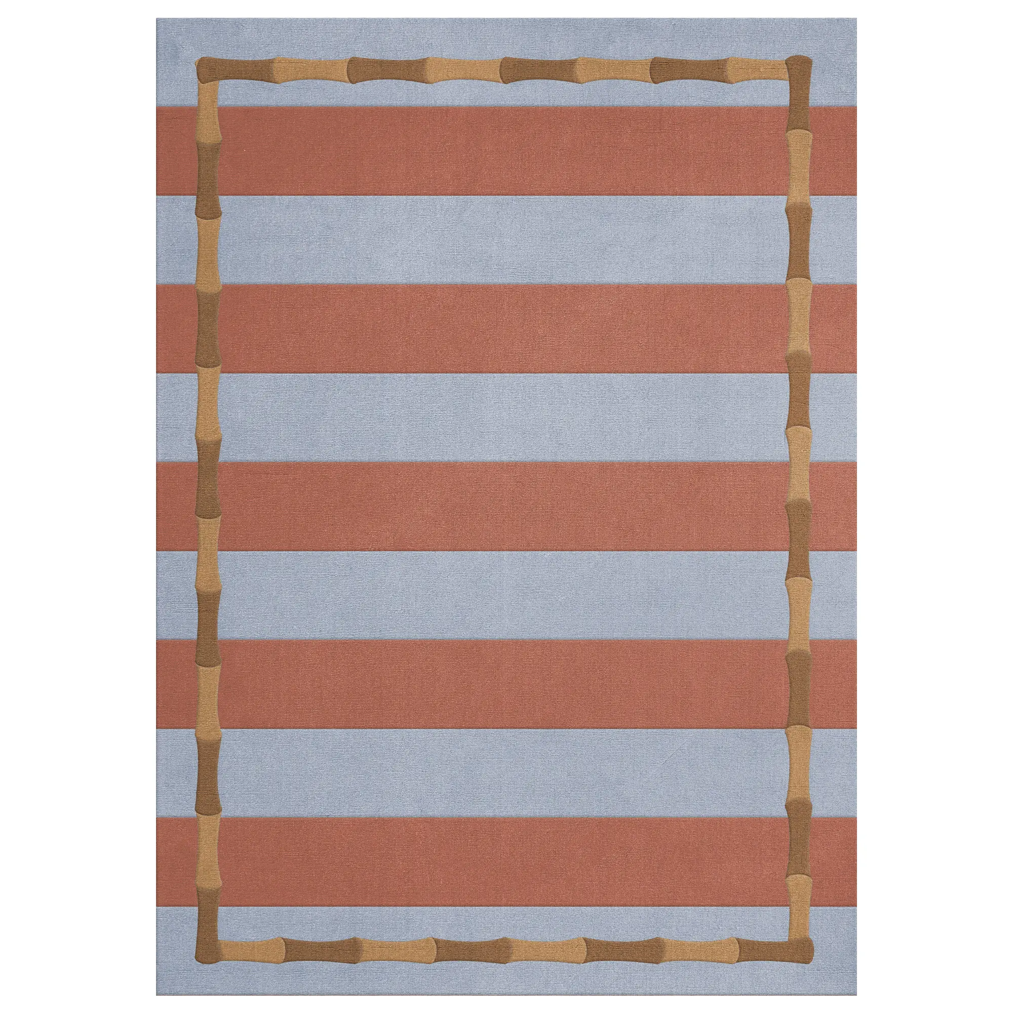 Alice Crawley Bamboo Stripe Blue Rust ullteppe