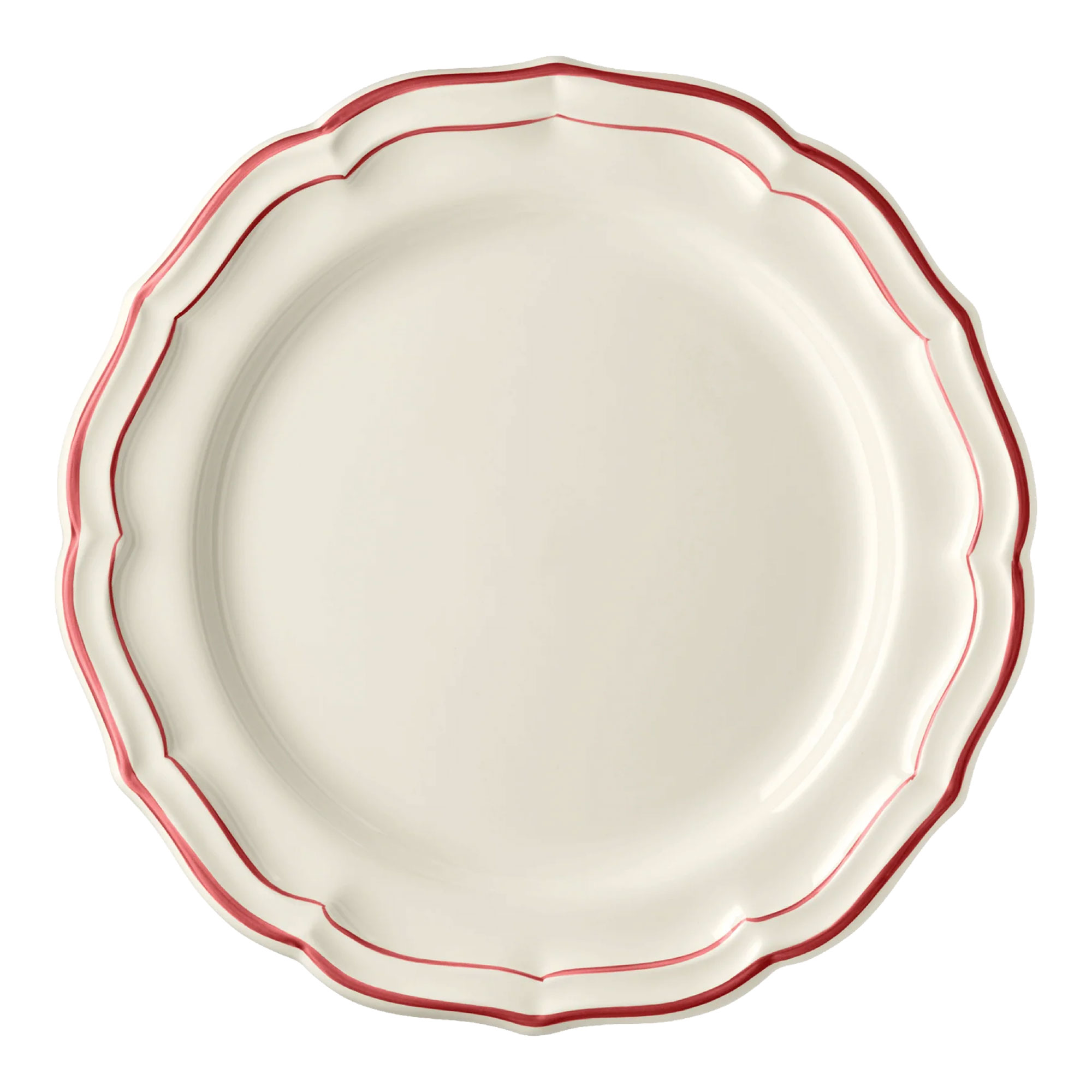 Gien - Filet middagstallrik 4-pack röd - Mattallrikar - Röd - Keramik