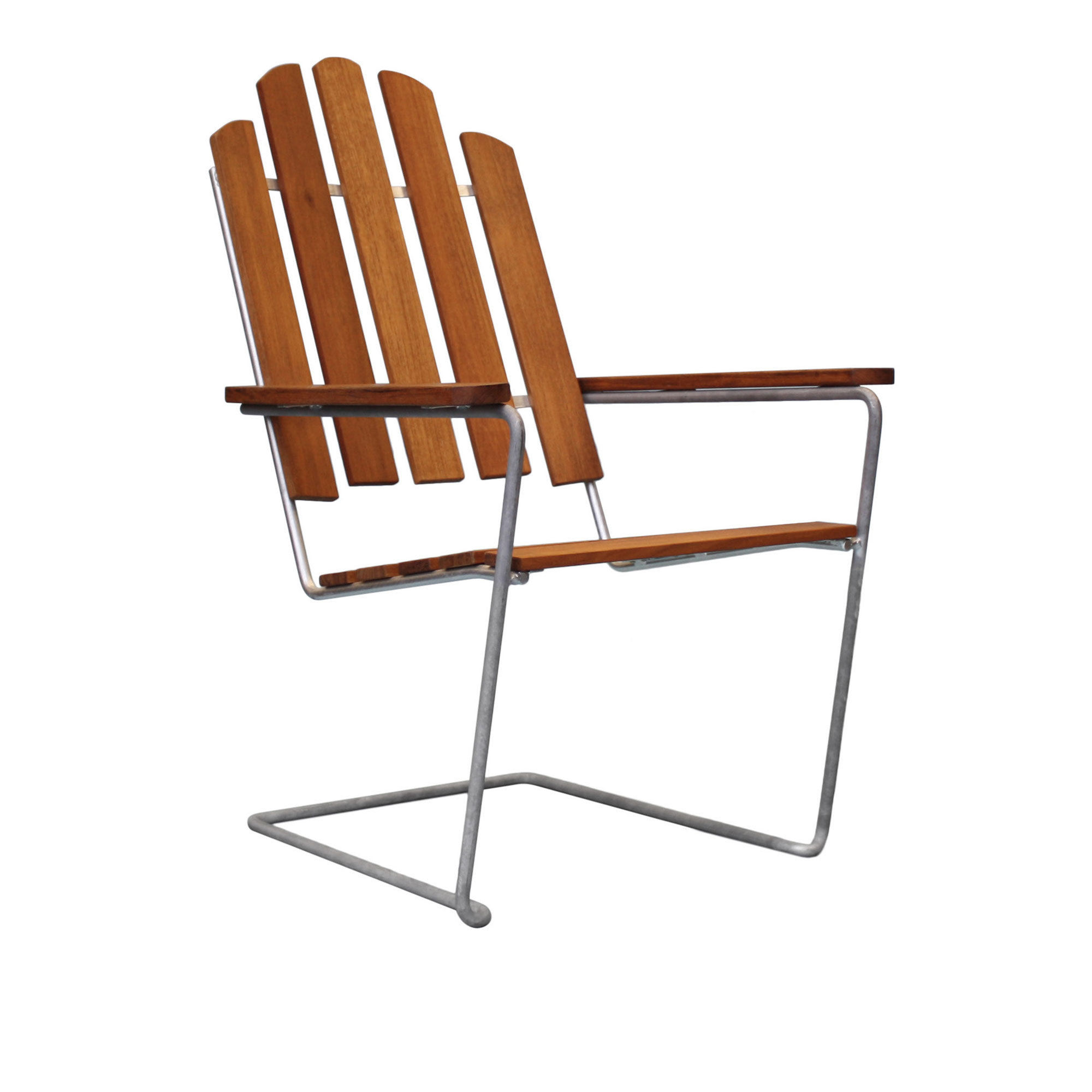 grythyttan stålmöbler - a3 solstol obehandlad teak / varmförzinkat stativ - solstolar - jan-olof ågren,maria håård - trä