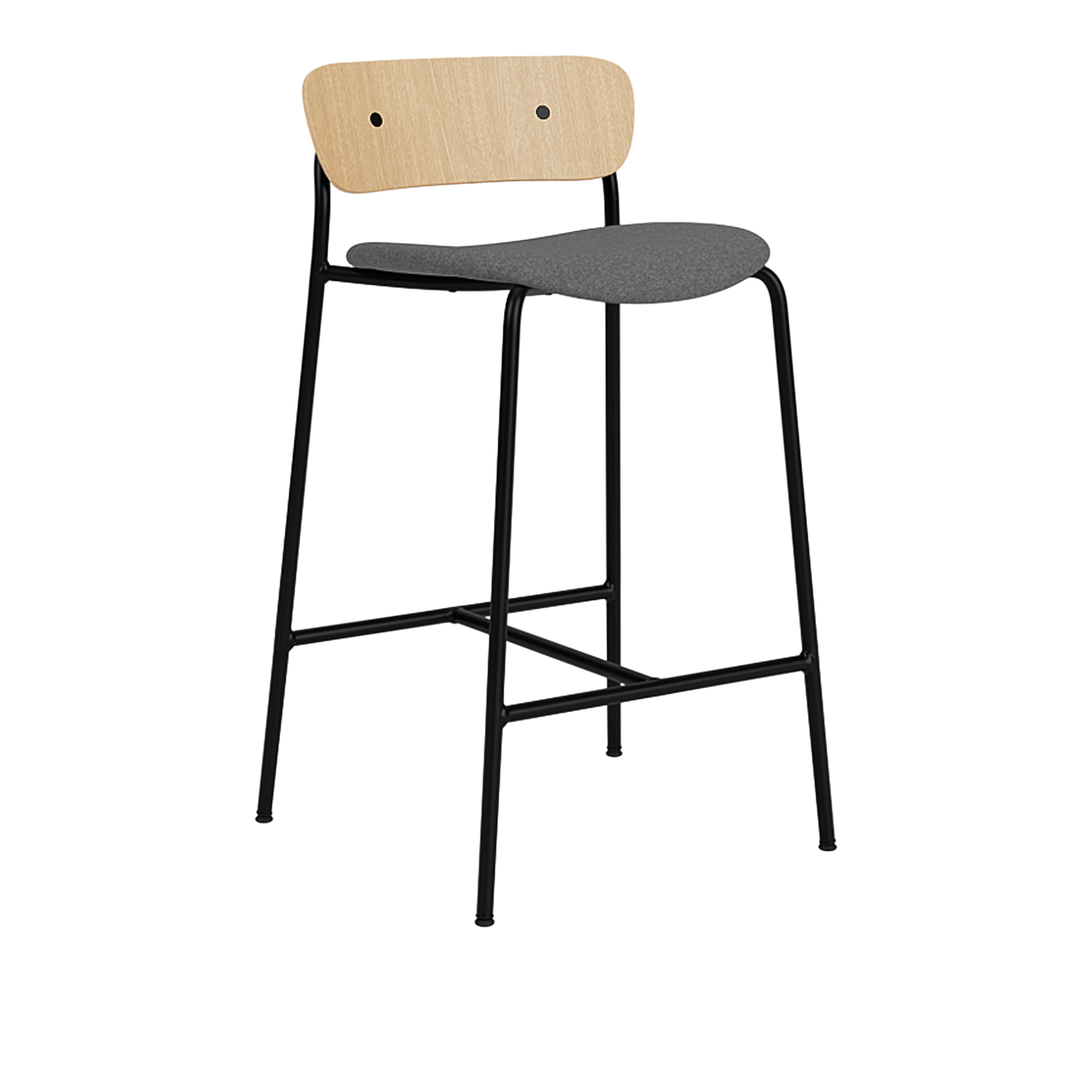 &Tradition - Pavilion AV8 - Lacquered Oak - Fabric cat.2 - Divina Melange 3 170 - Barstolar & barpallar - Anderssen & Voll - Metall/Trä