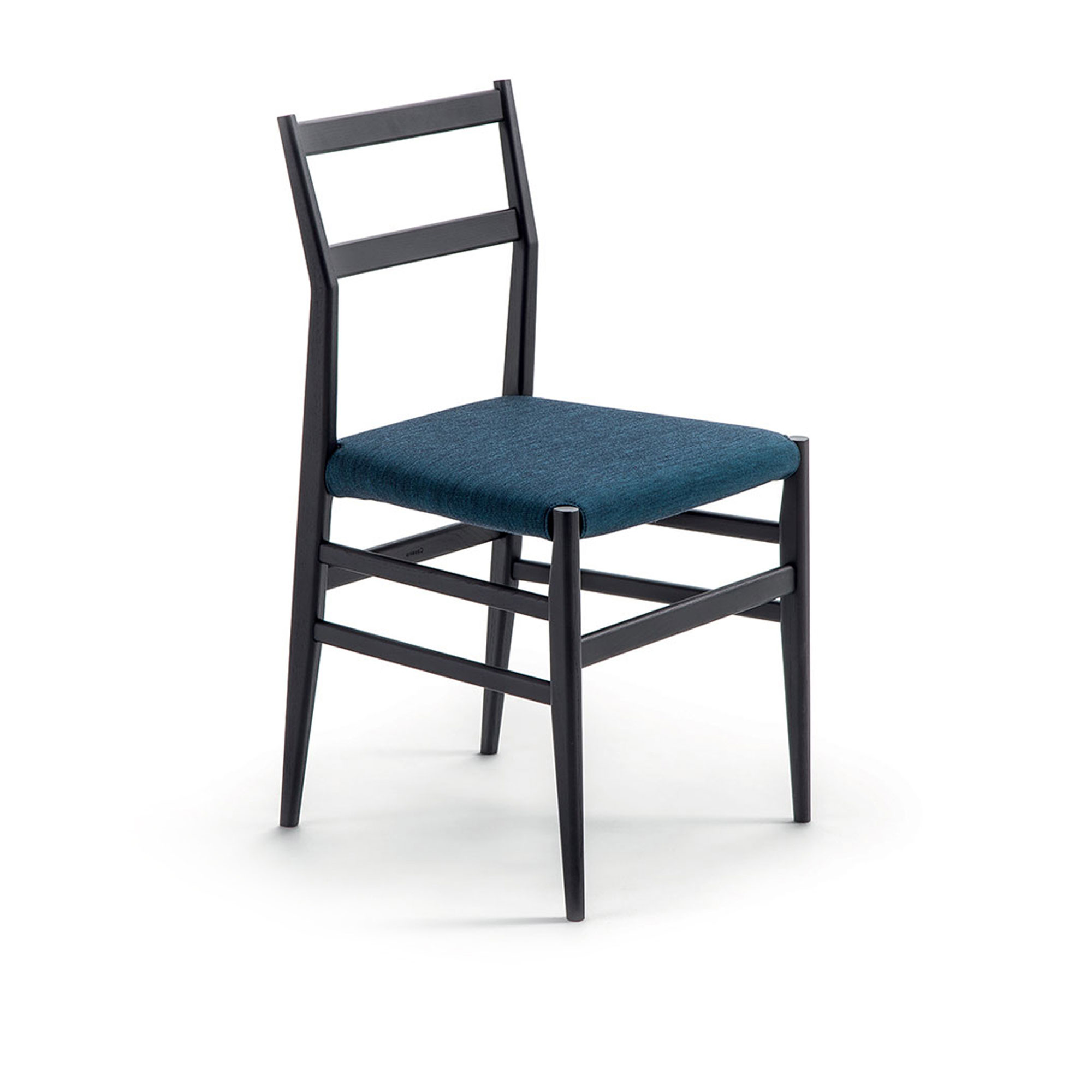 Cassina - 646 Leggera, Chair In American Walnut , Fabric Cat. E Perbacco 13E442 - Matstolar - Gio Ponti - Träfärgad - Trä/Textilmaterial