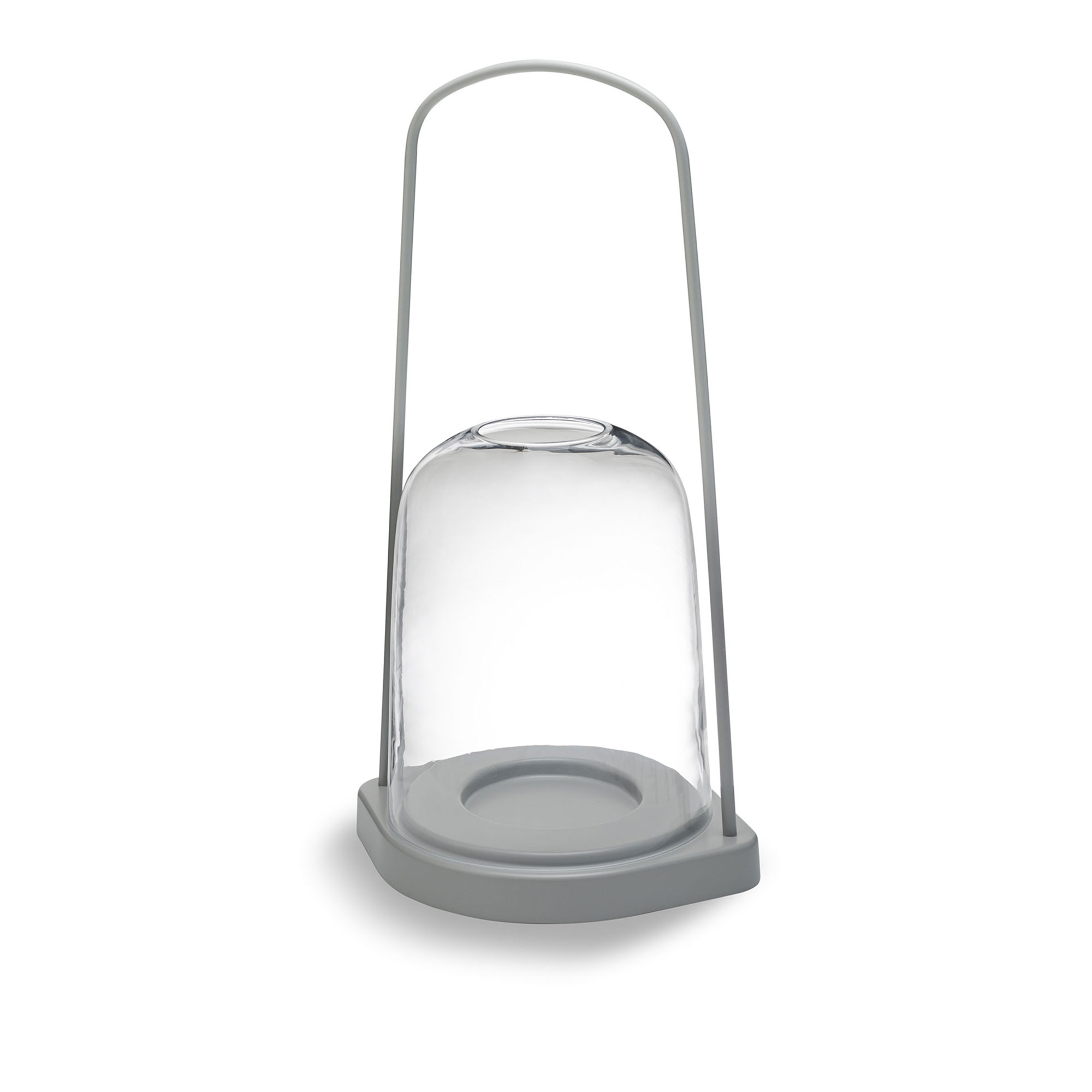 Fritz Hansen - Bell Lantern Ø30, Glass Shield, Aluminum/Stainless Steel/Light Grey - Eldstäder & lyktor - Martin Solem