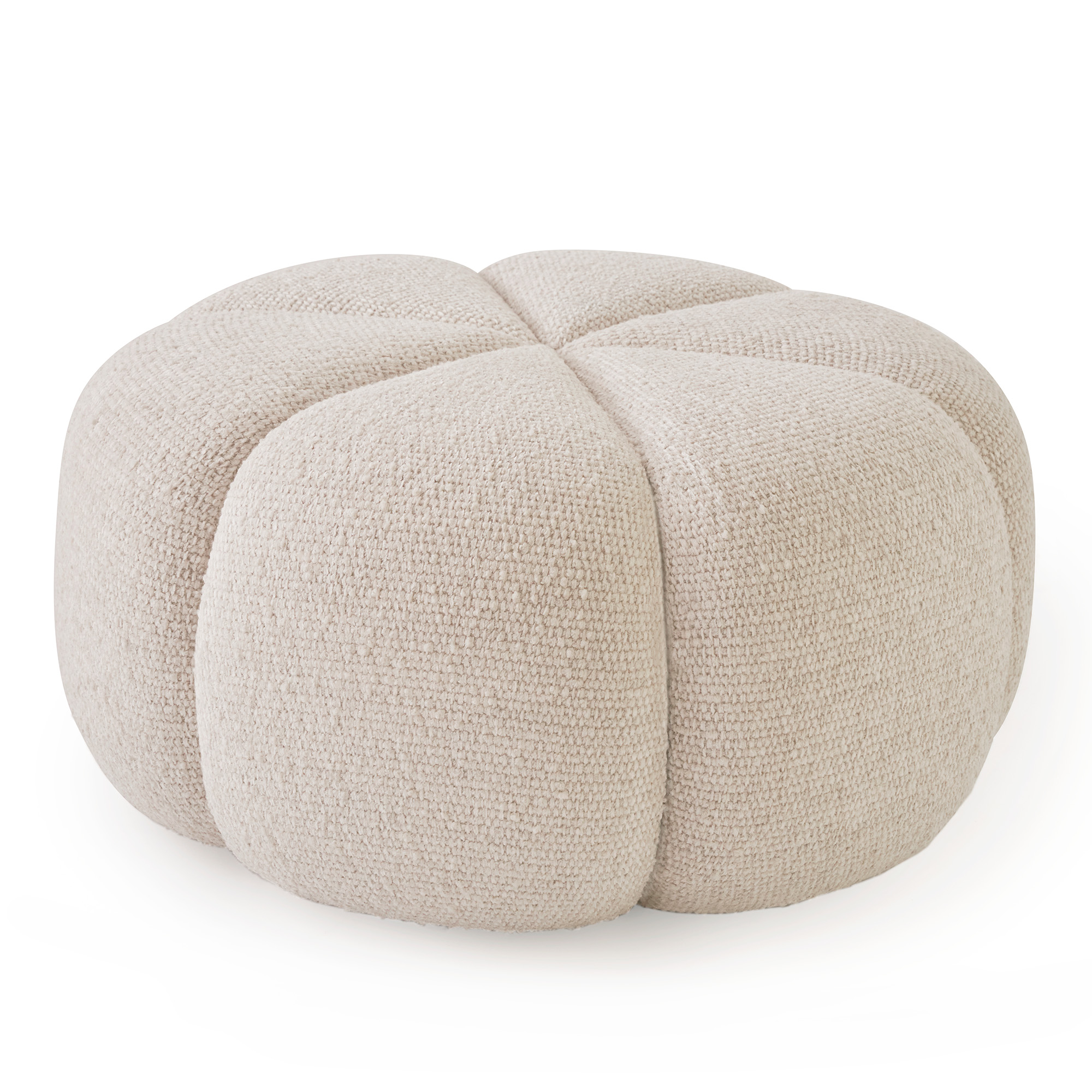 vipp - vipp655 pouf, wavy off white/light grey 00002 - sittpuffar - beige
