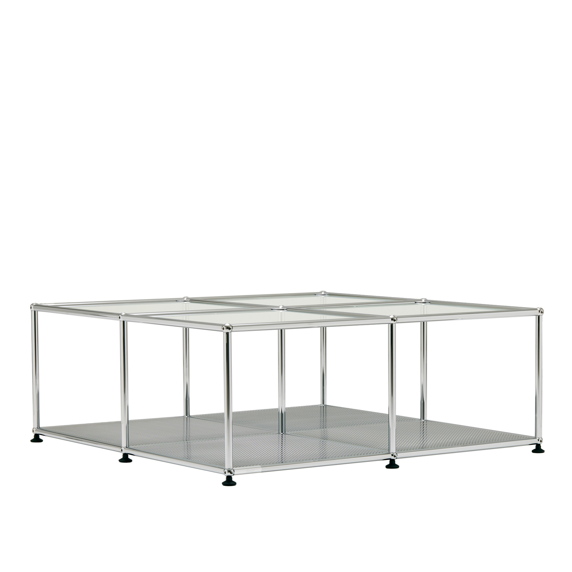 USM - USM Haller Coffee table 1000x1000x390 mm - NG Exclusive Editon - Sofabord - Fritz Haller & Paul Schärer - Sølv - Glass