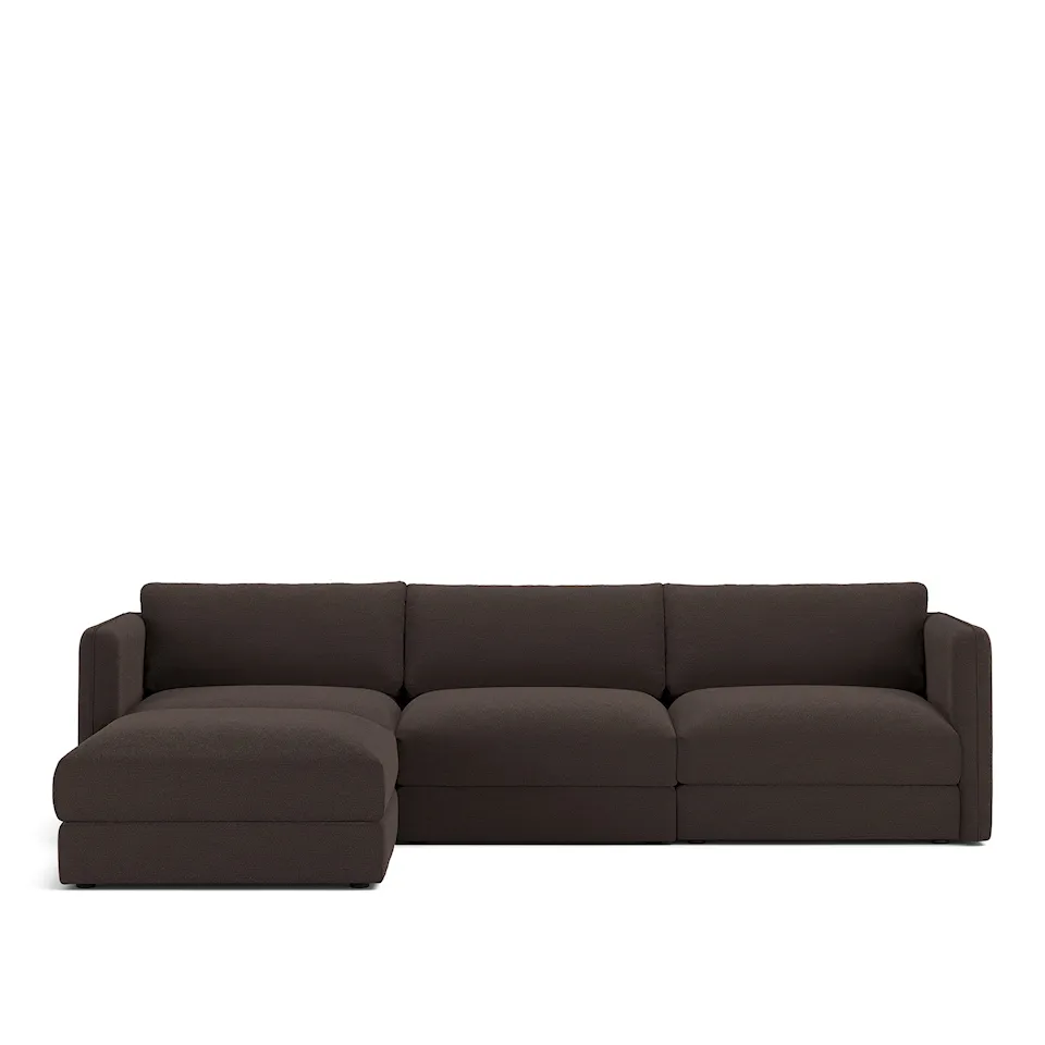 Pavarotti 3-Seater + Footstool, Fixed Cover, Cushion Variant 03, Lario 120