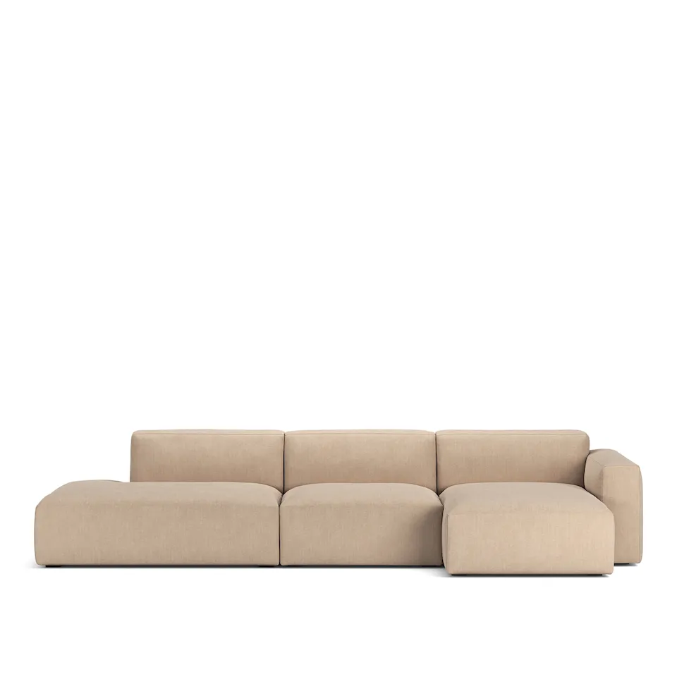 Brick 3-Seater Chaise Lounge Open End Left with removable upholstery – Shadow Beige