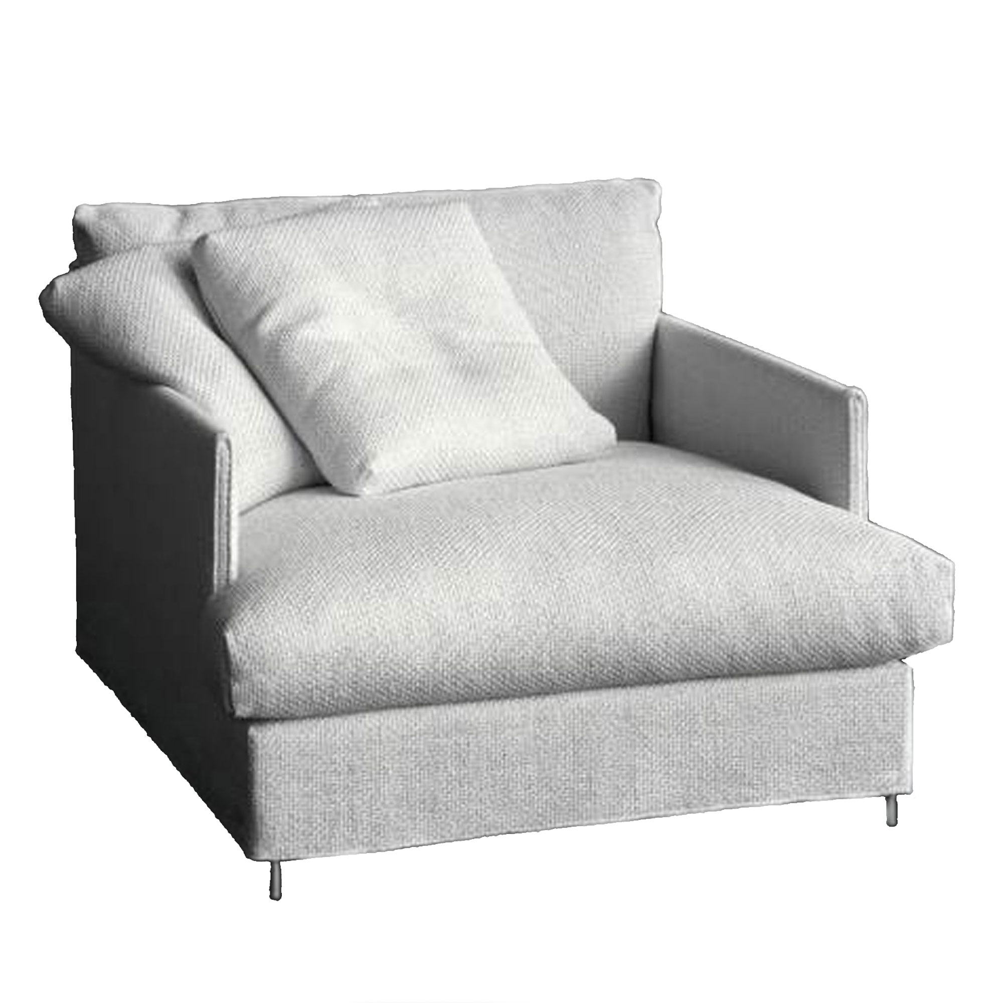 Living Divani - Chemise XL Armchair, Fibre/Down, Fabric Cat. Top 17 Panama 31 - Fåtöljer - Piero Lissoni - Blå - Naturmaterial/Metall/Trä