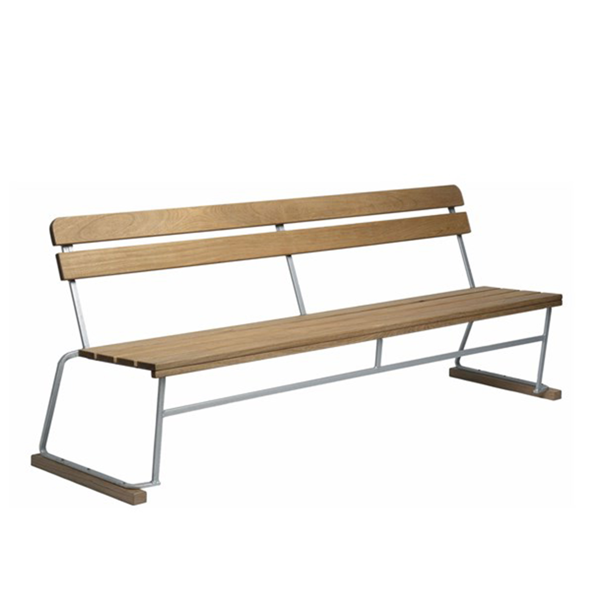 grythyttan stålmöbler - soffa 5 - oljad ek / varmförzinkat stativ ny - trädgårdsbänkar - träfärgad - metall/trä