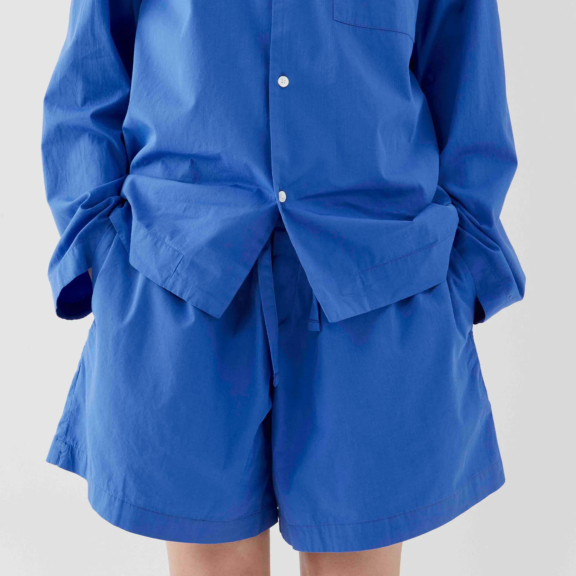 Poplin Pyjamas Shorts Royal Blue