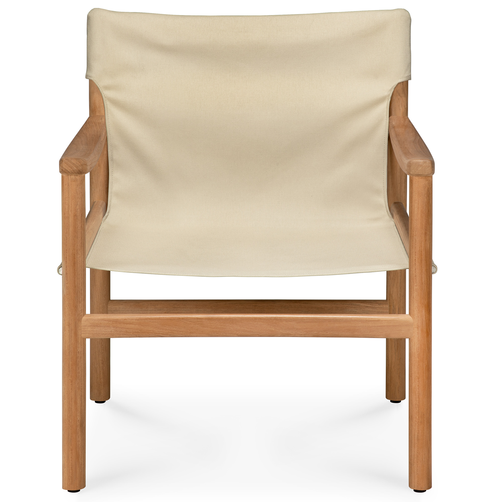 Ethnicraft - Safari outdoor lounge chair - teak - Dune fabric - removable cover - Fåtöljer utomhus - Jacques Deneef - Beige,Träfärgad - Trä
