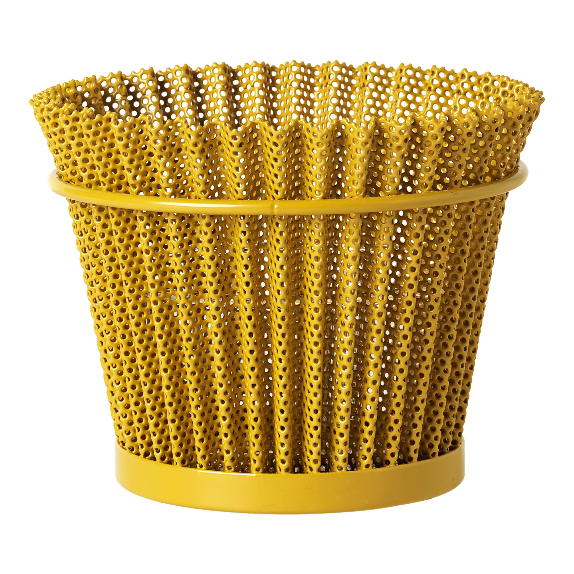 Gubi - Matégot Flower Pot Ø15 cm Mustard Gold - Krukor & vaser - Mathieu Matégot - Guld