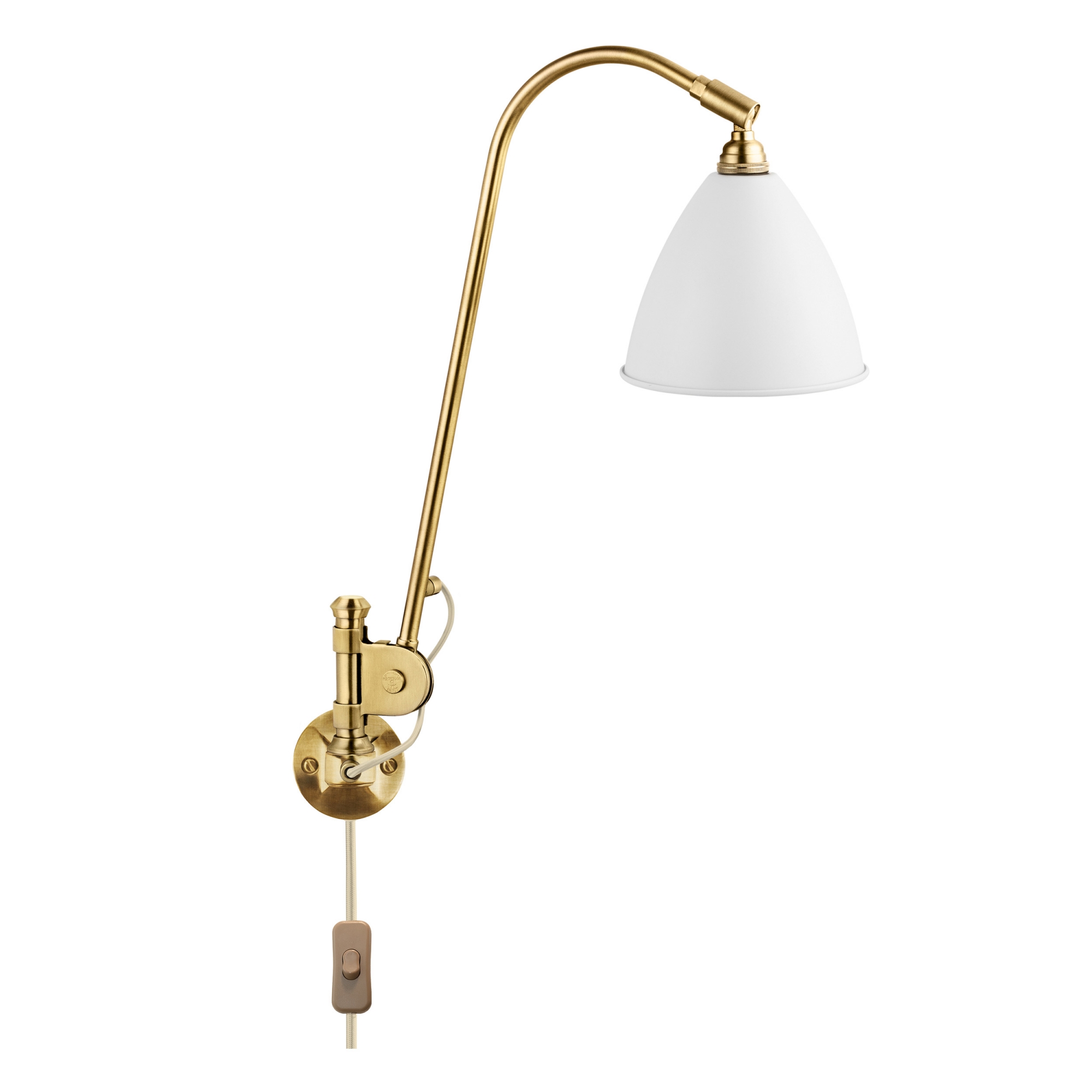 Gubi - Bestlite - BL6 Vägglampa, Mässingbas, Finish: Matt White - Vägglampor - Robert Dudley Best - Vit