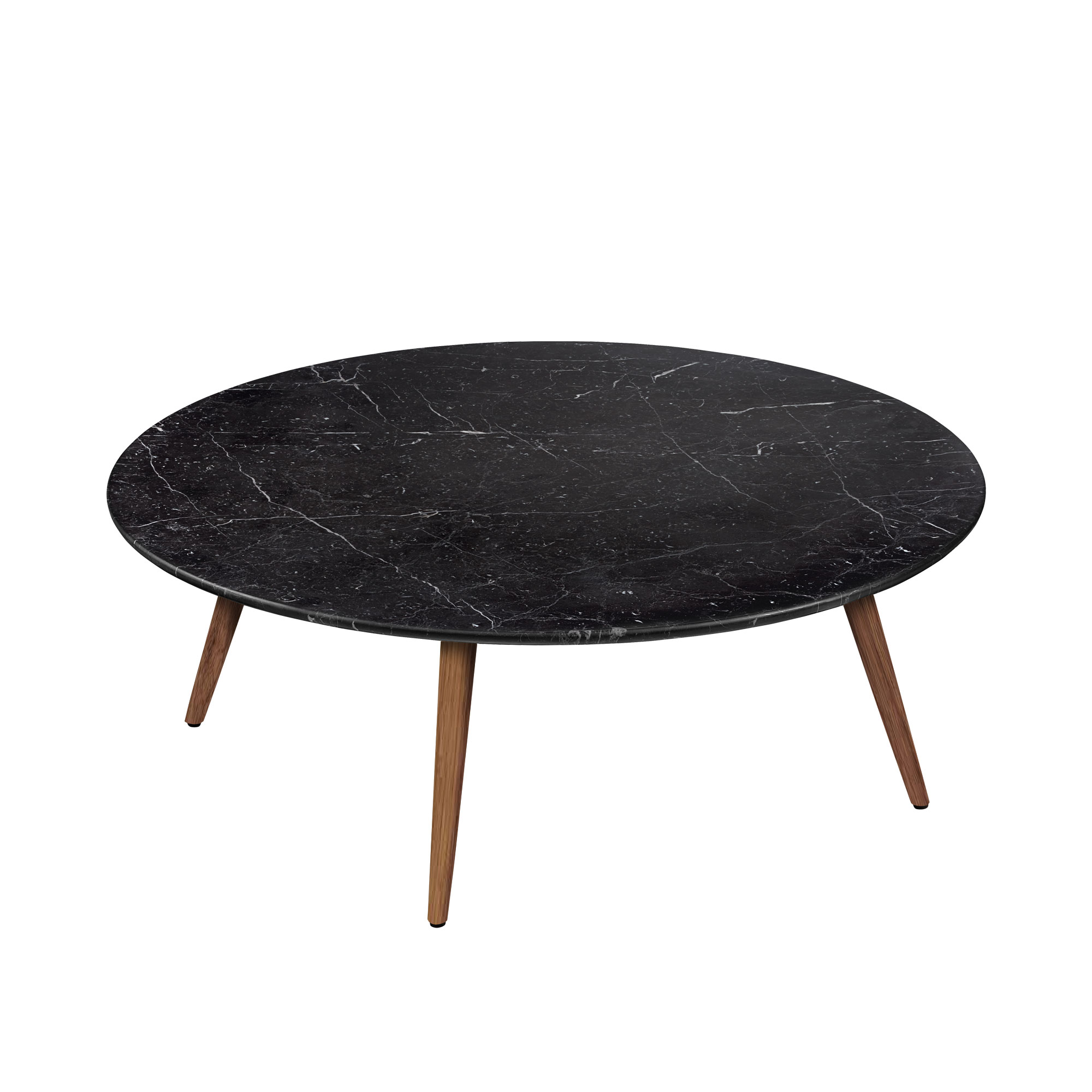 Walter Knoll - 375 Side Table T2, Nero Marquina, Nutwood with Sapwood, H: 33, Ø: 97 - Sofabord - Walter Knoll Team - Svart - Tre/Stein