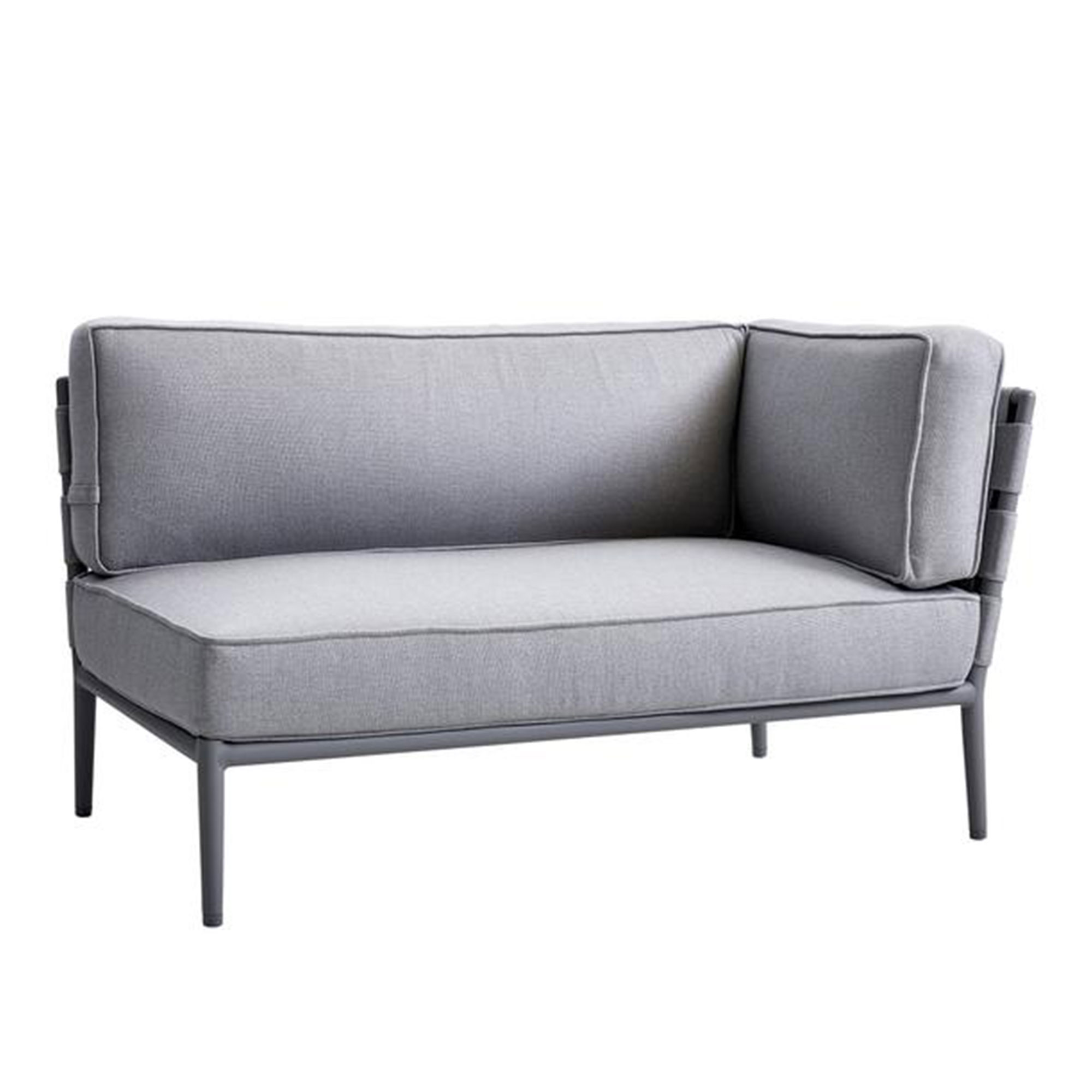 cane-line - conic 2-seaterer module, left, light grey, cane-line airtouch - soffor utomhus - foersom & hiort-lorenzen mdd