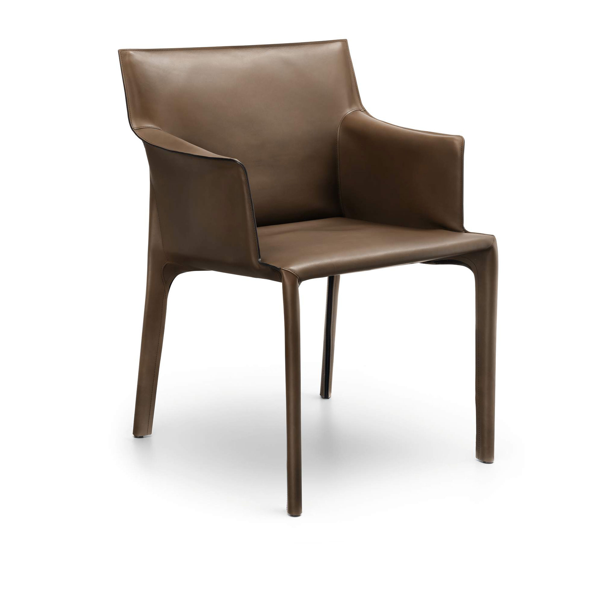 Walter Knoll - Saddle Chair Armrest 1244, Leather Saddle Sherry, Synthetic Glides - Spisestoler - EOOS - Brun - Lær/Metall