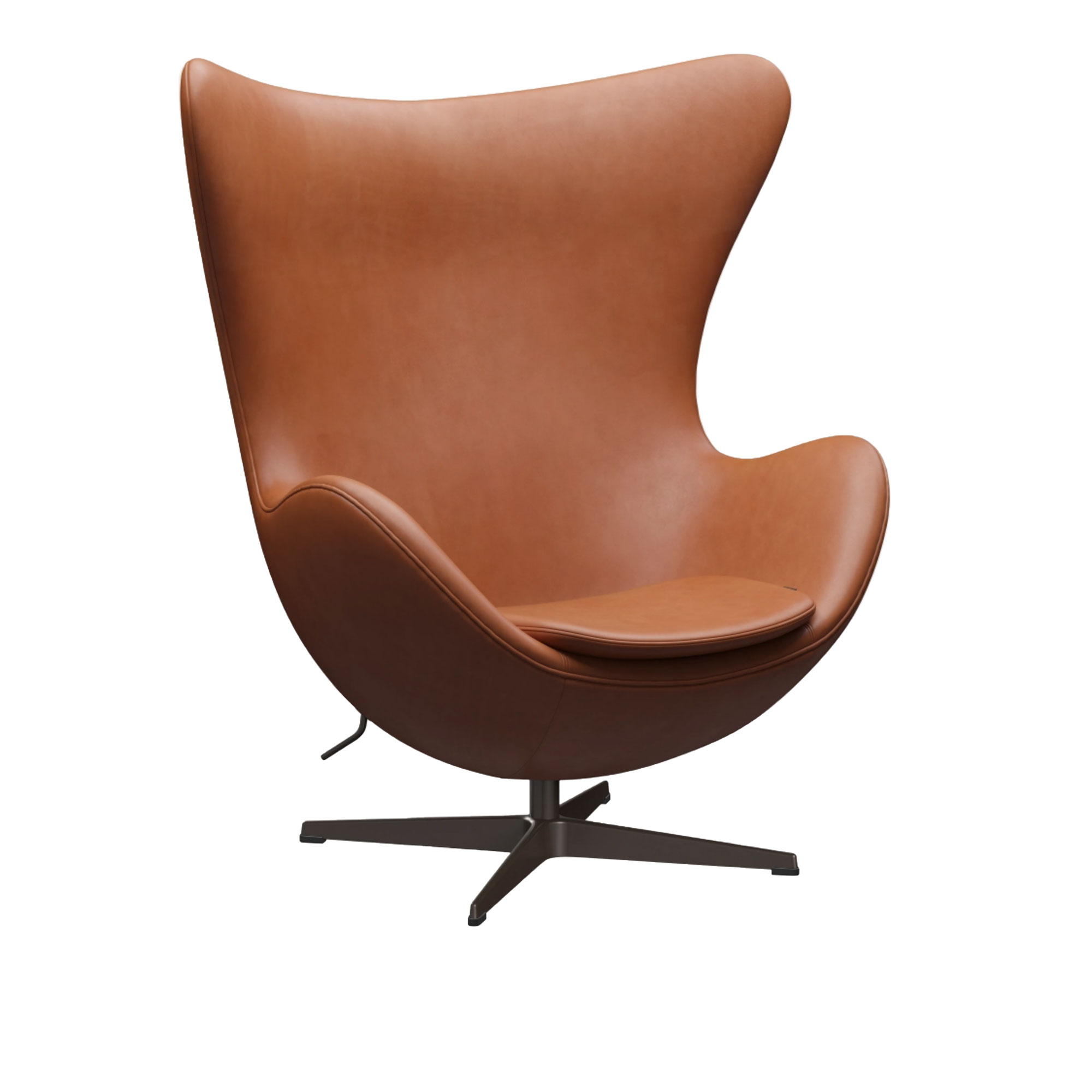 Fritz Hansen - 3316 Ägget, Grace Walnut Leather Brown bronze - Fåtöljer - Arne Jacobsen - Läder/Metall/Skum | Möbler - Fåtöljer Och Puffar - Fåtöljer | Möbelexperten