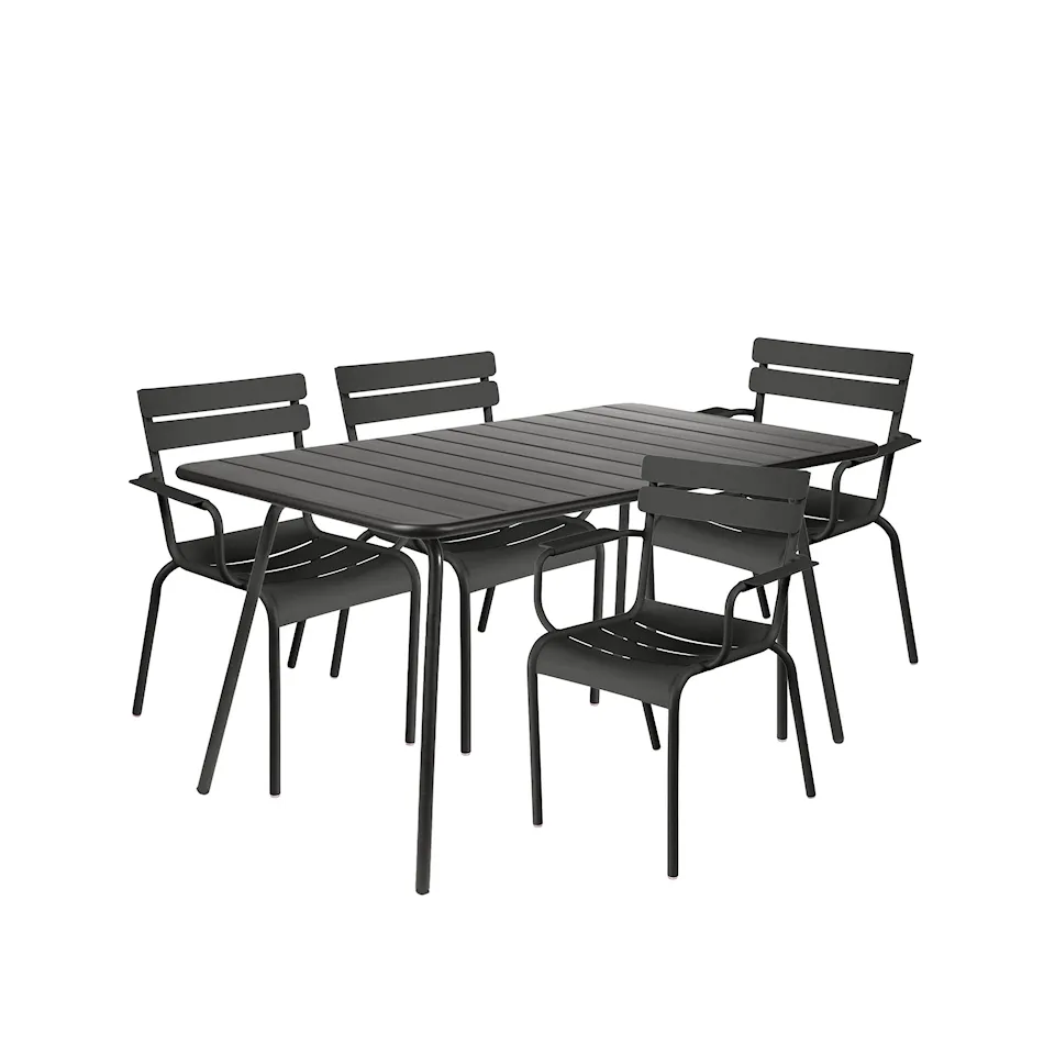 Luxembourg matgrupp bord & 4 karmstolar