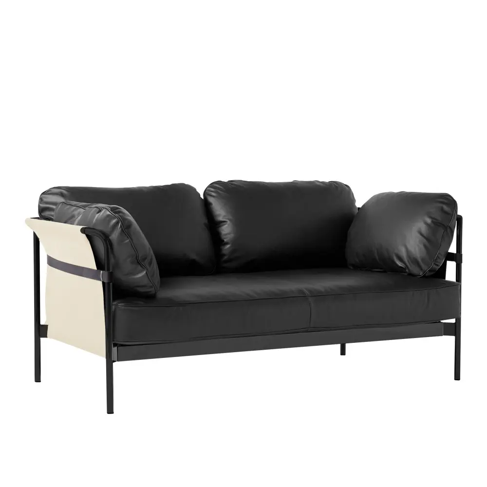 Can 2-sitssoffa Black/Natural