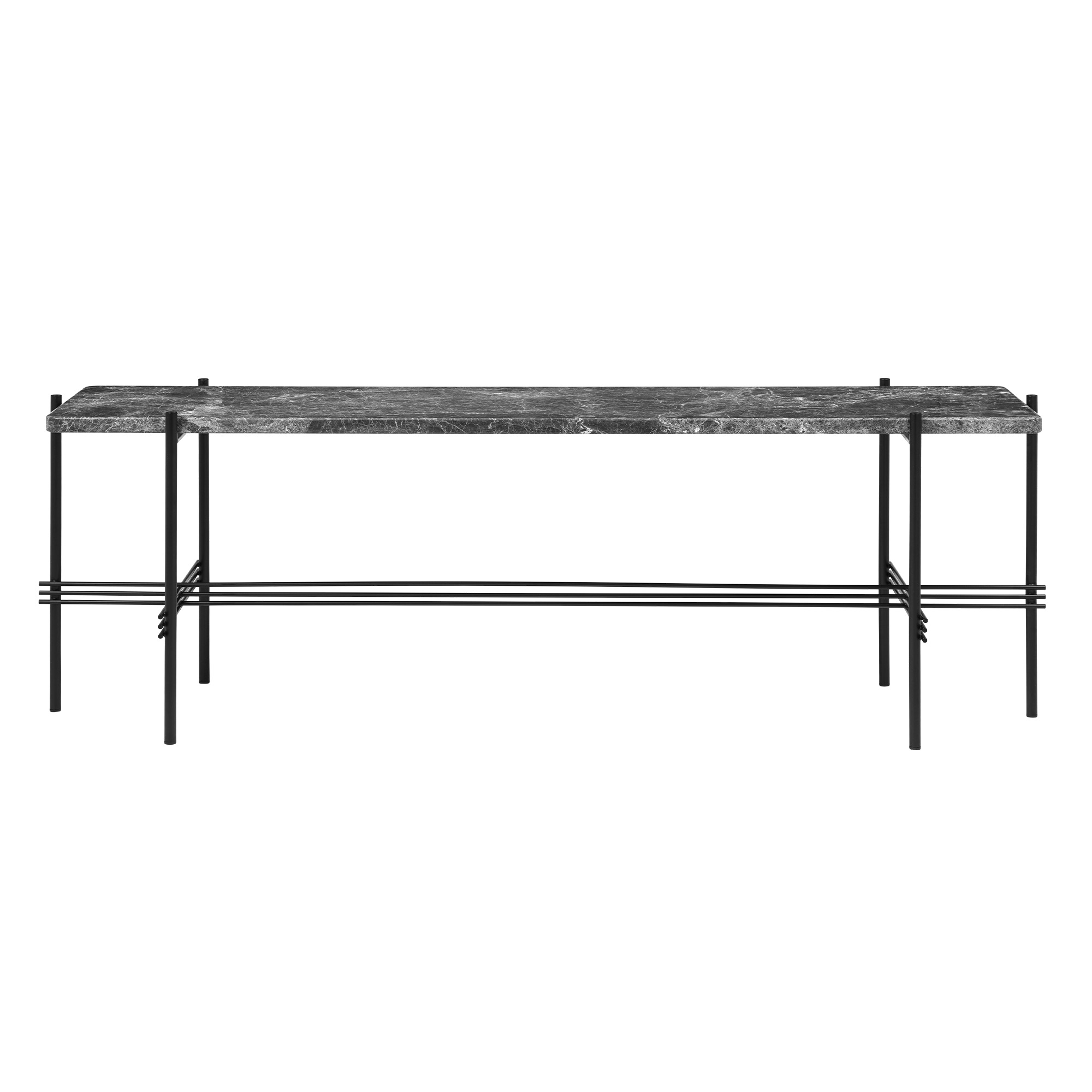Gubi - Ts Console Table 1 Rack Grey Emperador/Black Frame - Konsolbord - GamFratesi