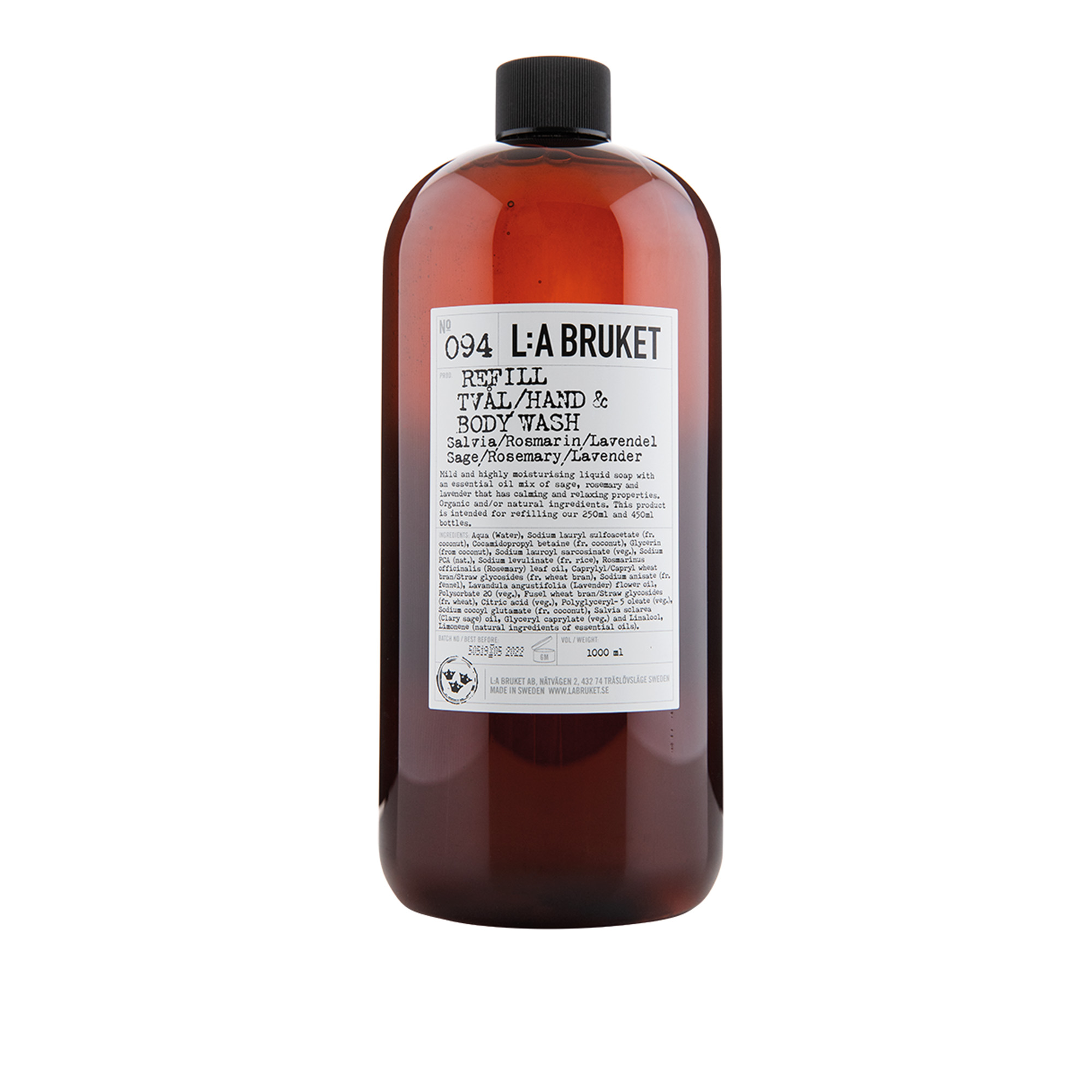 L:a Bruket - Refill Flytande Tvål 1000 Ml Salvia/Rosmarin/Lavendel - Kroppsvård | Inredning - Doft Och Kroppsvård - Kroppsvård | Möbelexperten