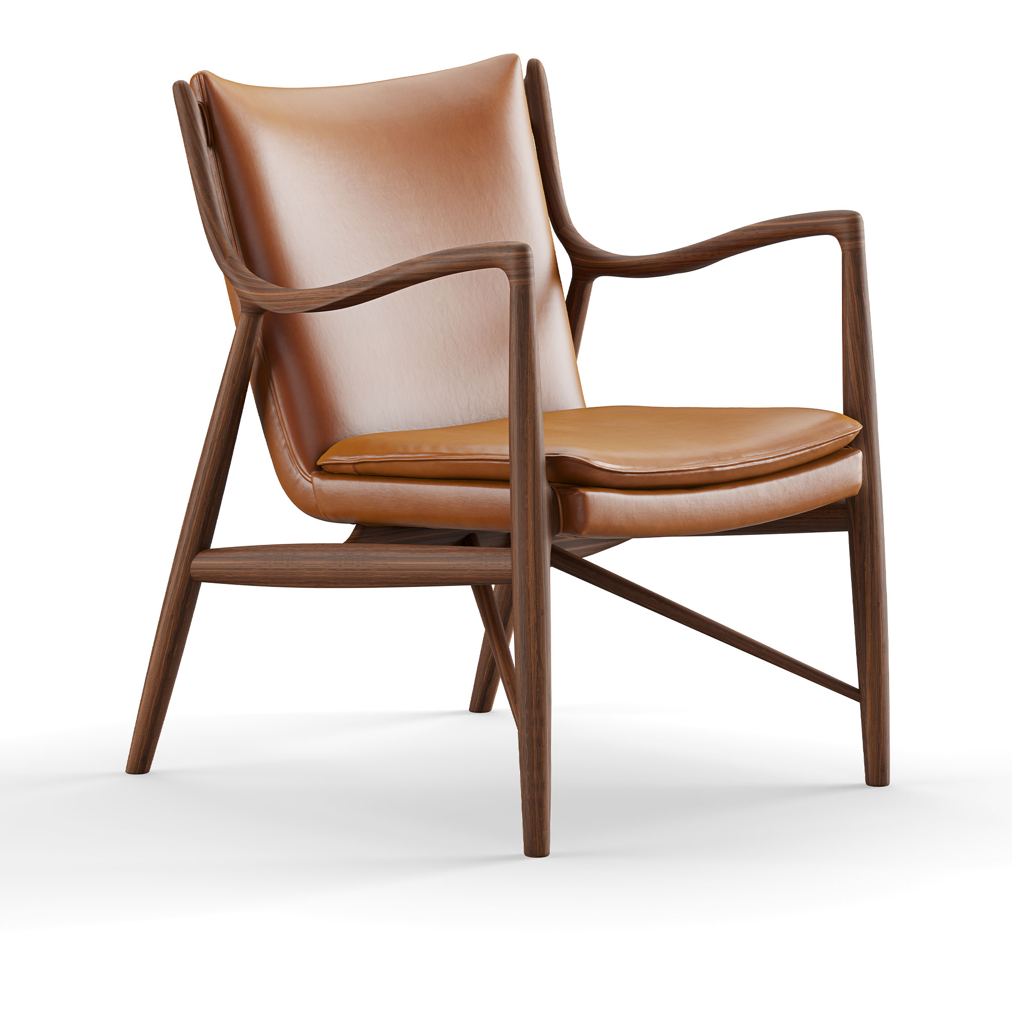House of Finn Juhl - 45 Chair, Walnut, Leather Group 4, Elegance Walnut 20195 - Fåtöljer - Finn Juhl - Brun,Träfärgad - Läder/Trä | Möbler - Fåtöljer Och Puffar - Fåtöljer | Möbelexperten